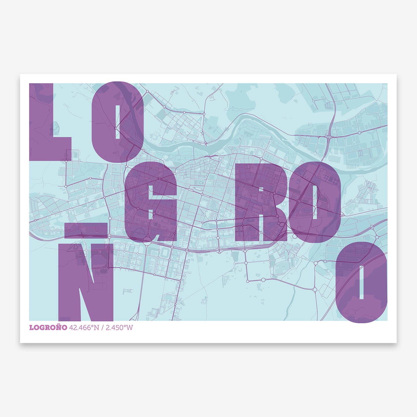 Logroño Map V08 Shabby / No Frame / No