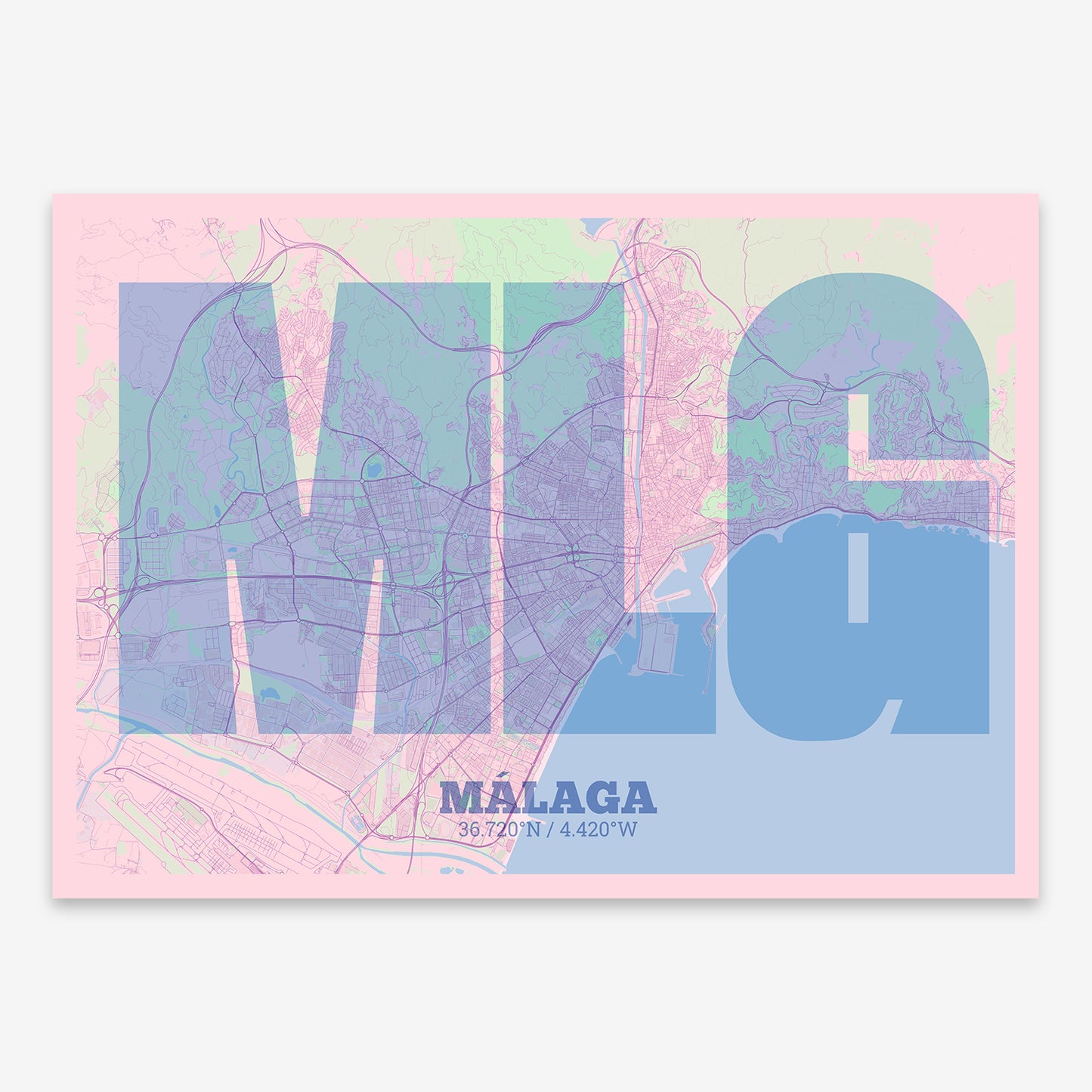 Malaga Map V02 Nursery / No Frame / No