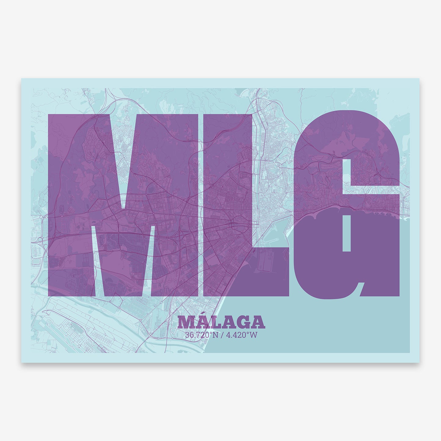 Malaga Map V02 Shabby / No Frame / No