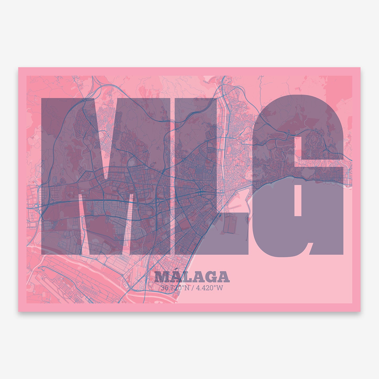 Malaga Map V02 Tuscan / No Frame / Yes