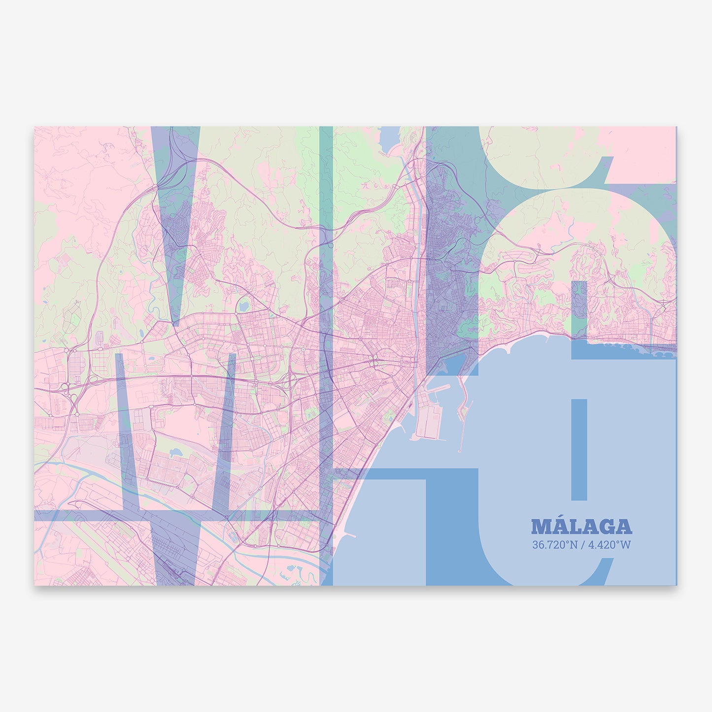 Malaga Map V03 Nursery / No Frame / Yes