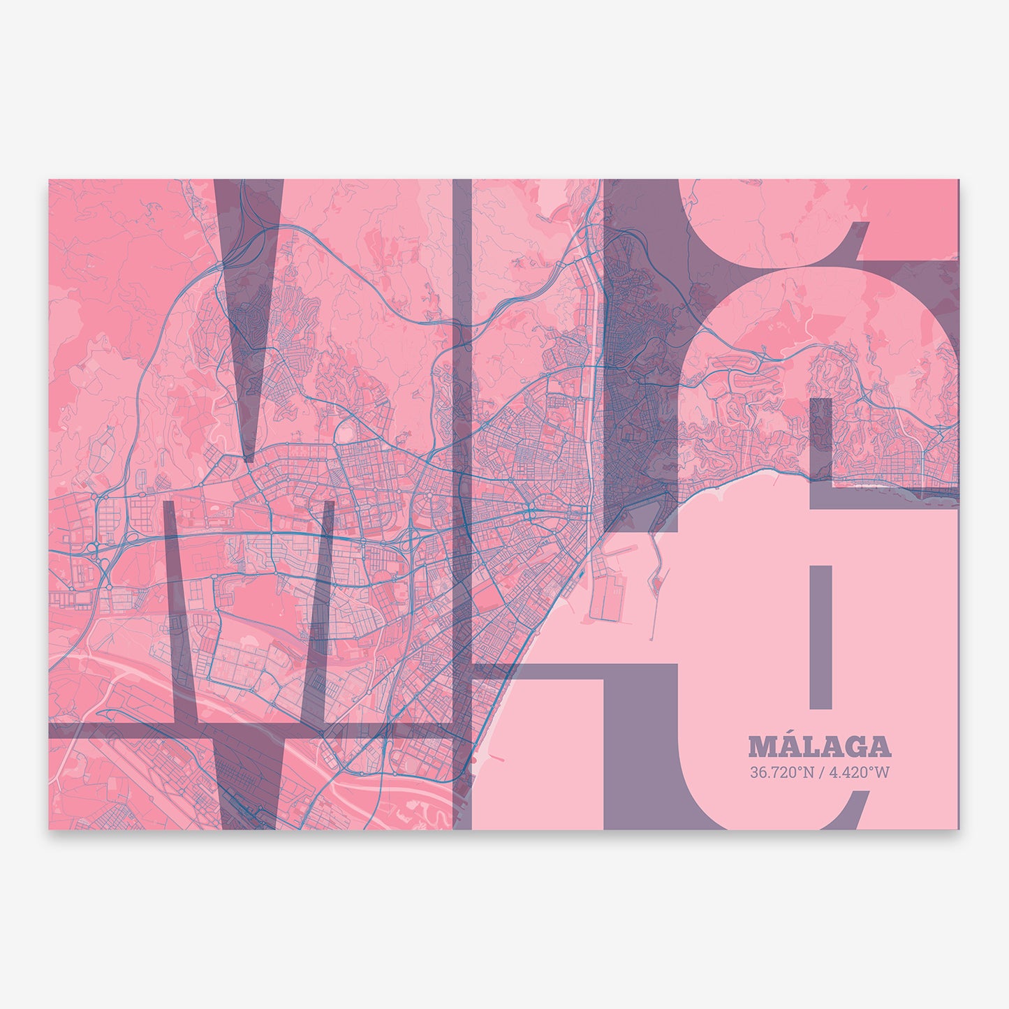 Malaga Map V03 Tuscan / No Frame / No