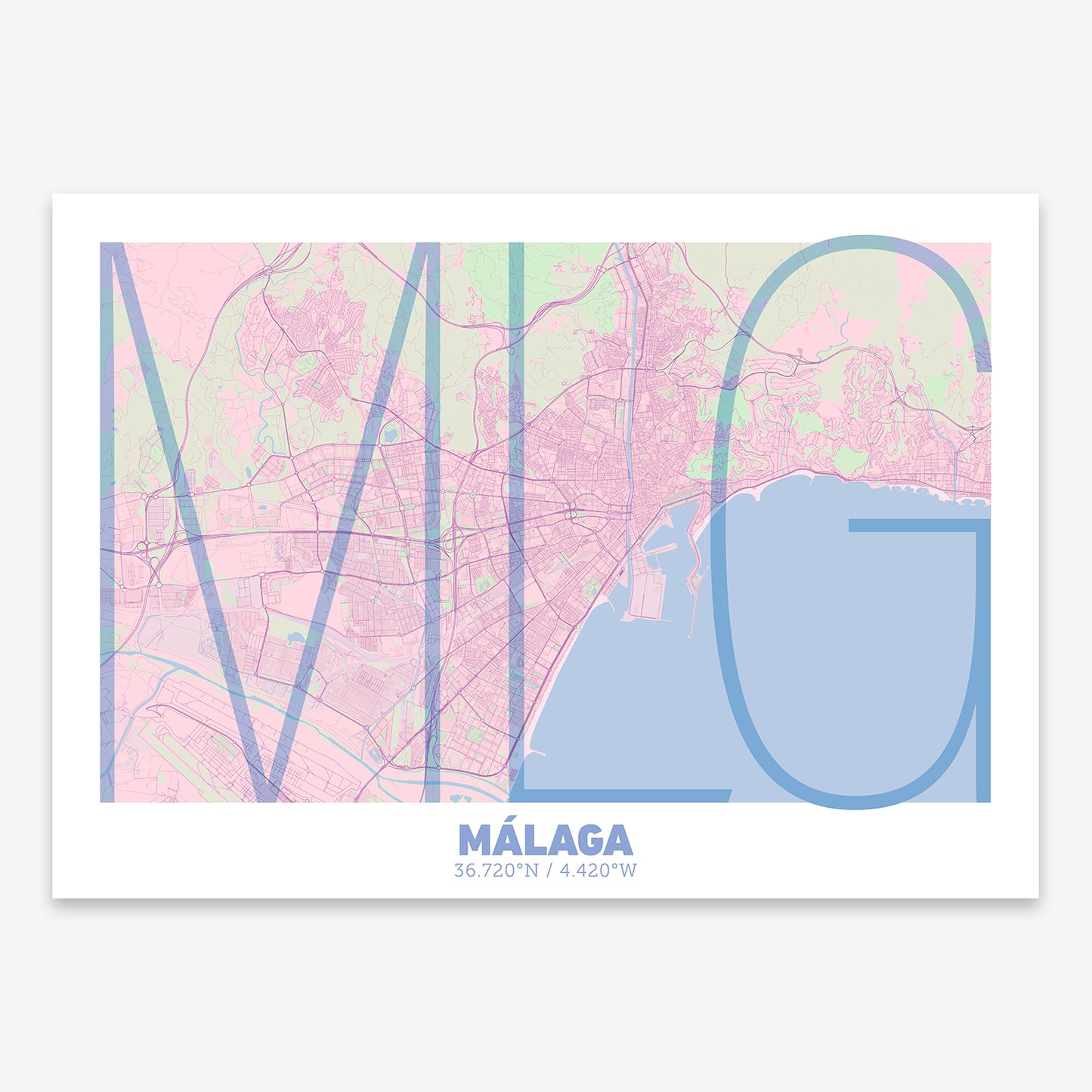 Malaga Map V07 Nursery / No Frame / No