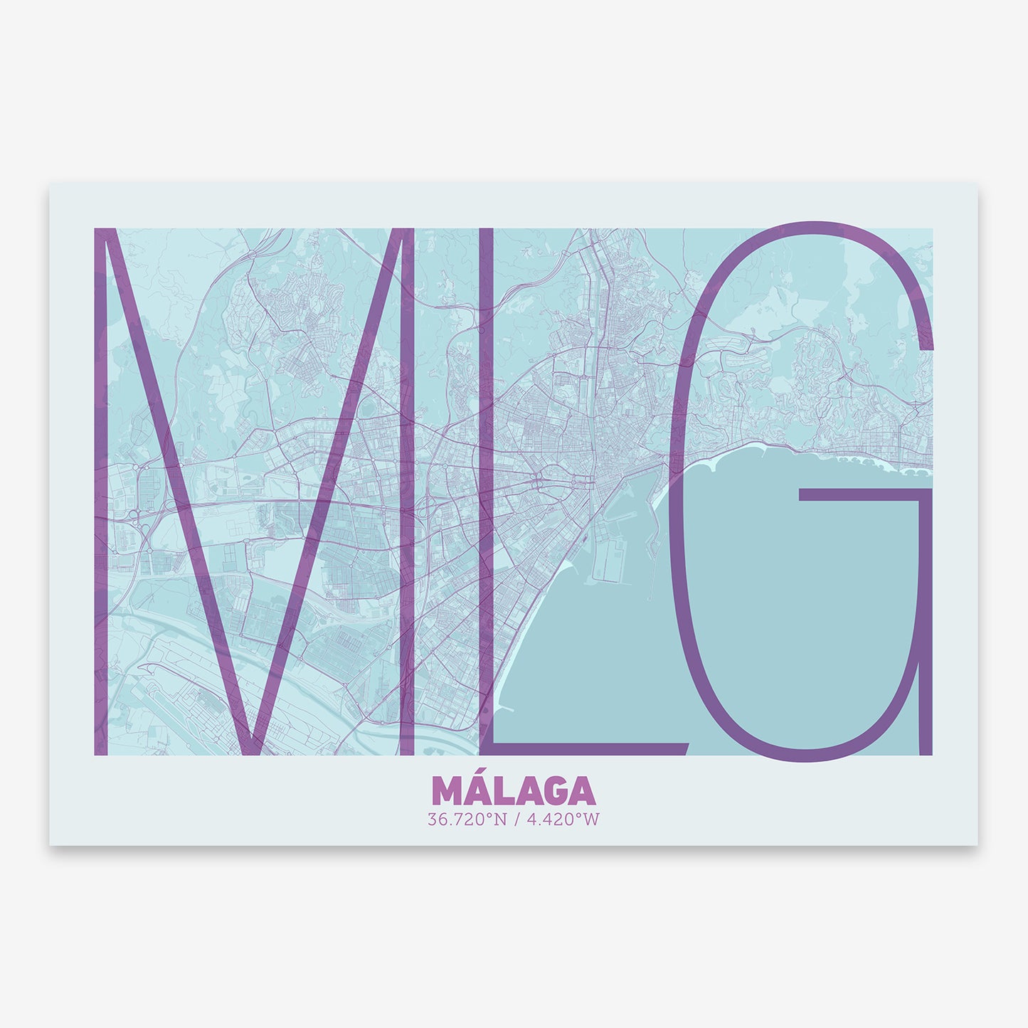 Malaga Map V07 Shabby / No Frame / No