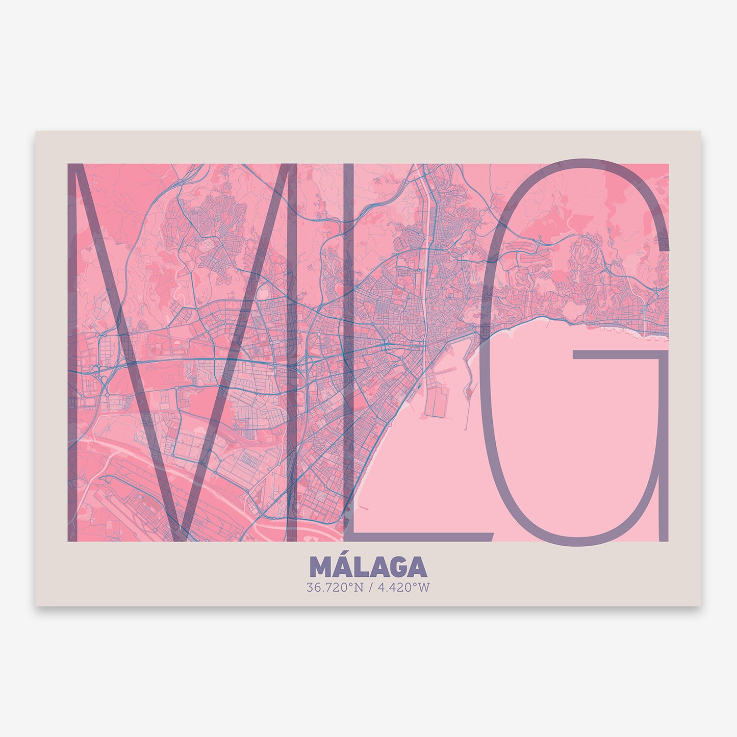 Malaga Map V07 Tuscan / No Frame / No