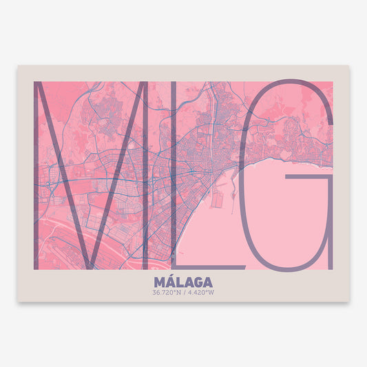 Malaga Map V07 Tuscan / Frame / Yes