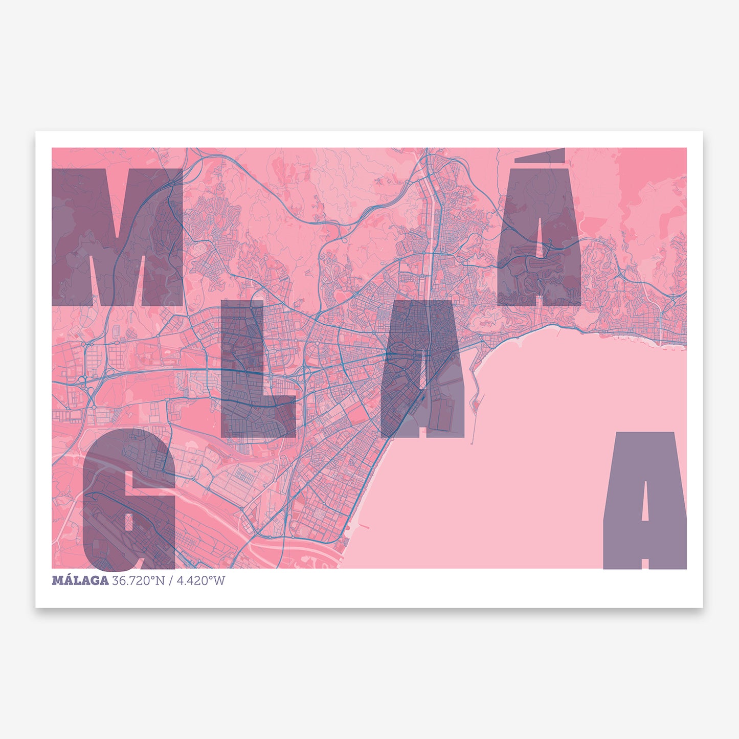 Malaga Map V08 Tuscan / No Frame / No