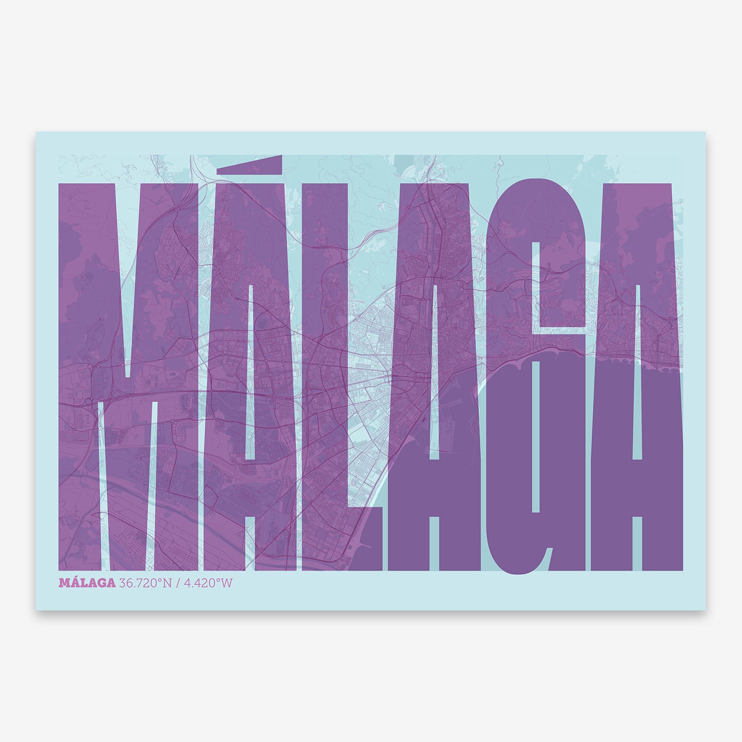 Malaga Map V09 Shabby / No Frame / No