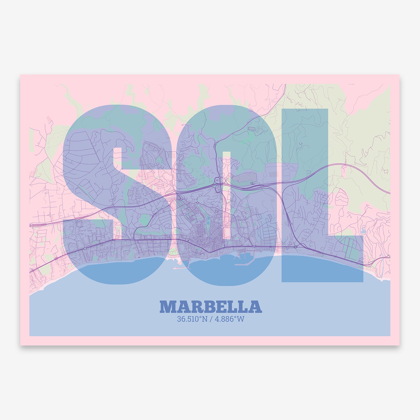 Marbella Map V02 Nursery / Frame / No