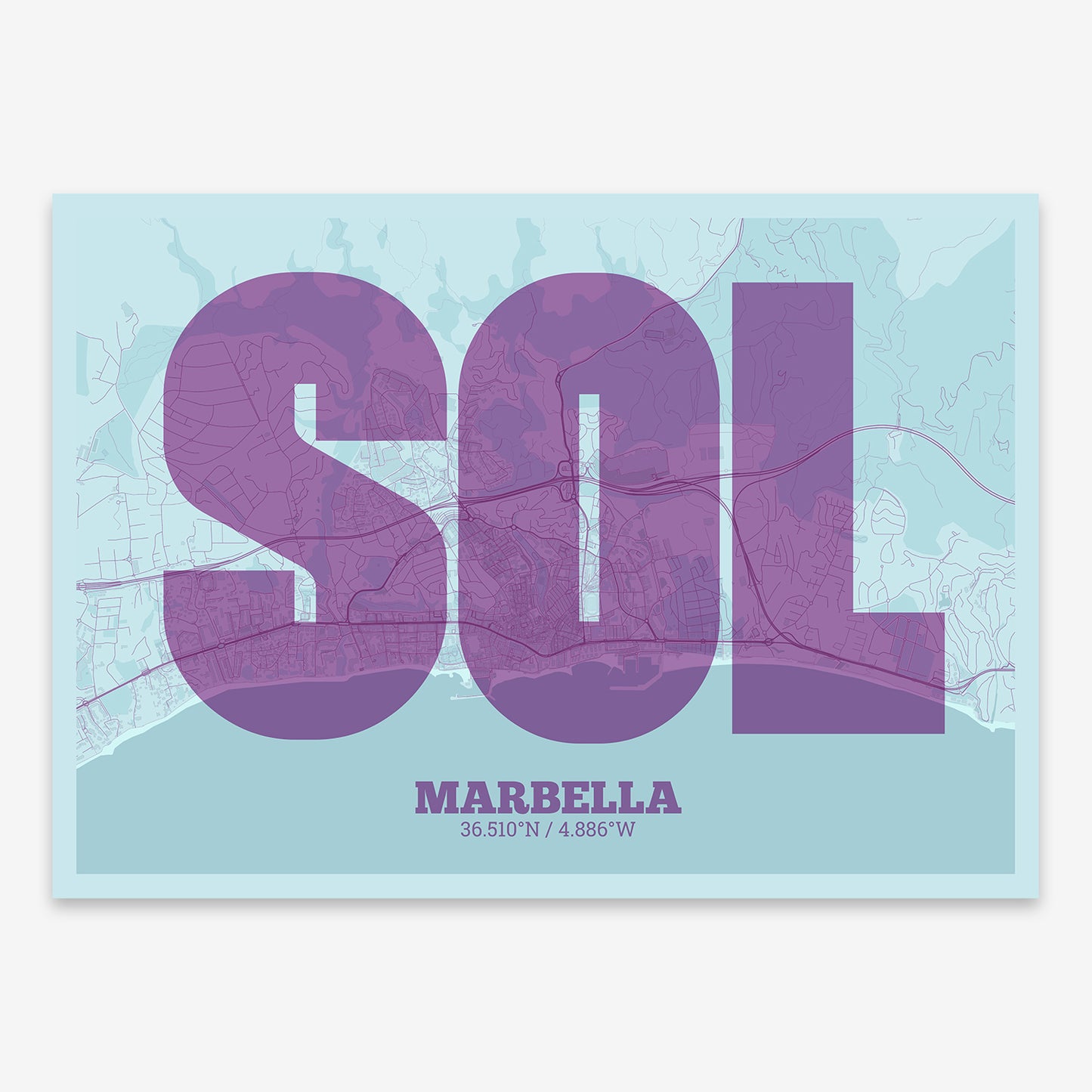 Marbella Map V02 Shabby / No Frame / No