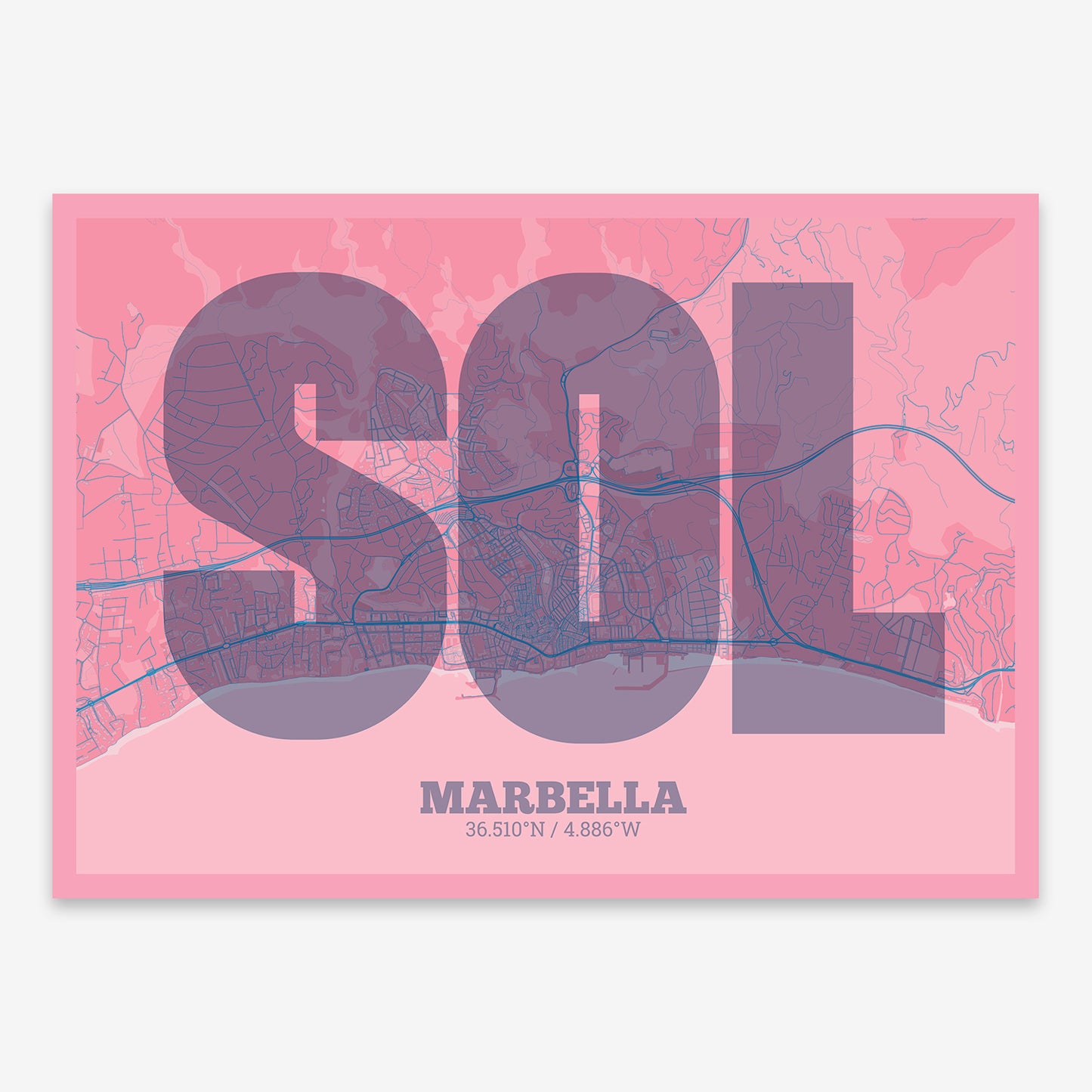 Marbella Map V02 Tuscan / No Frame / No