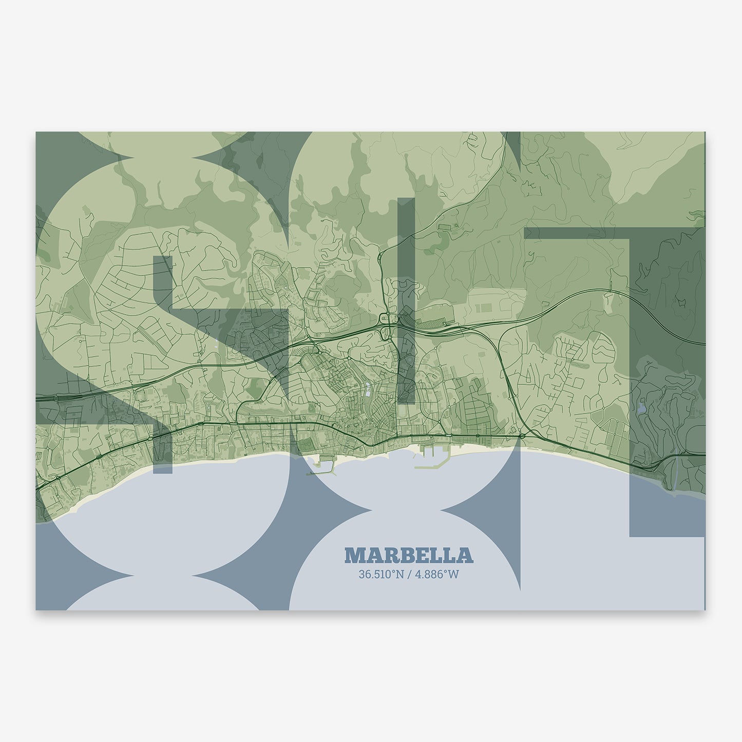 Marbella Map V03 Kyoto / No Frame / No