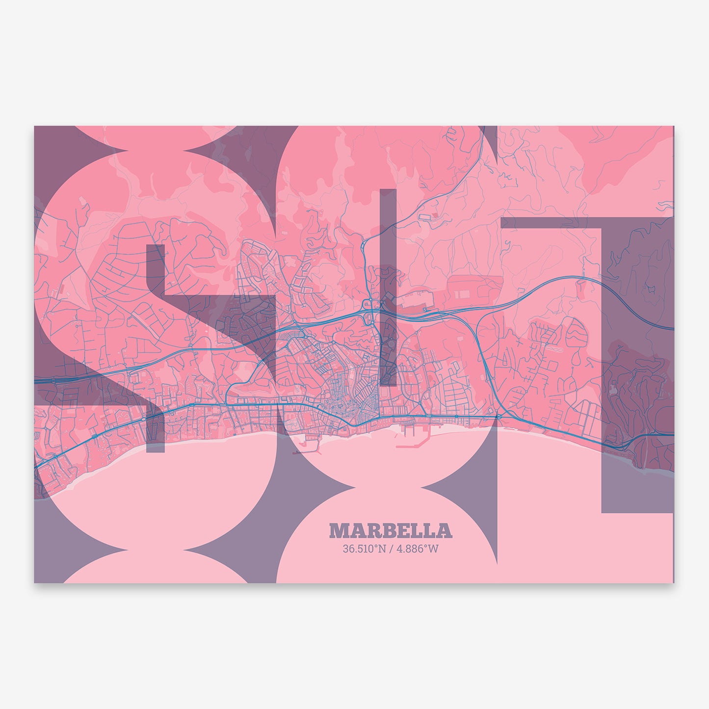 Marbella Map V03 Tuscan / No Frame / No