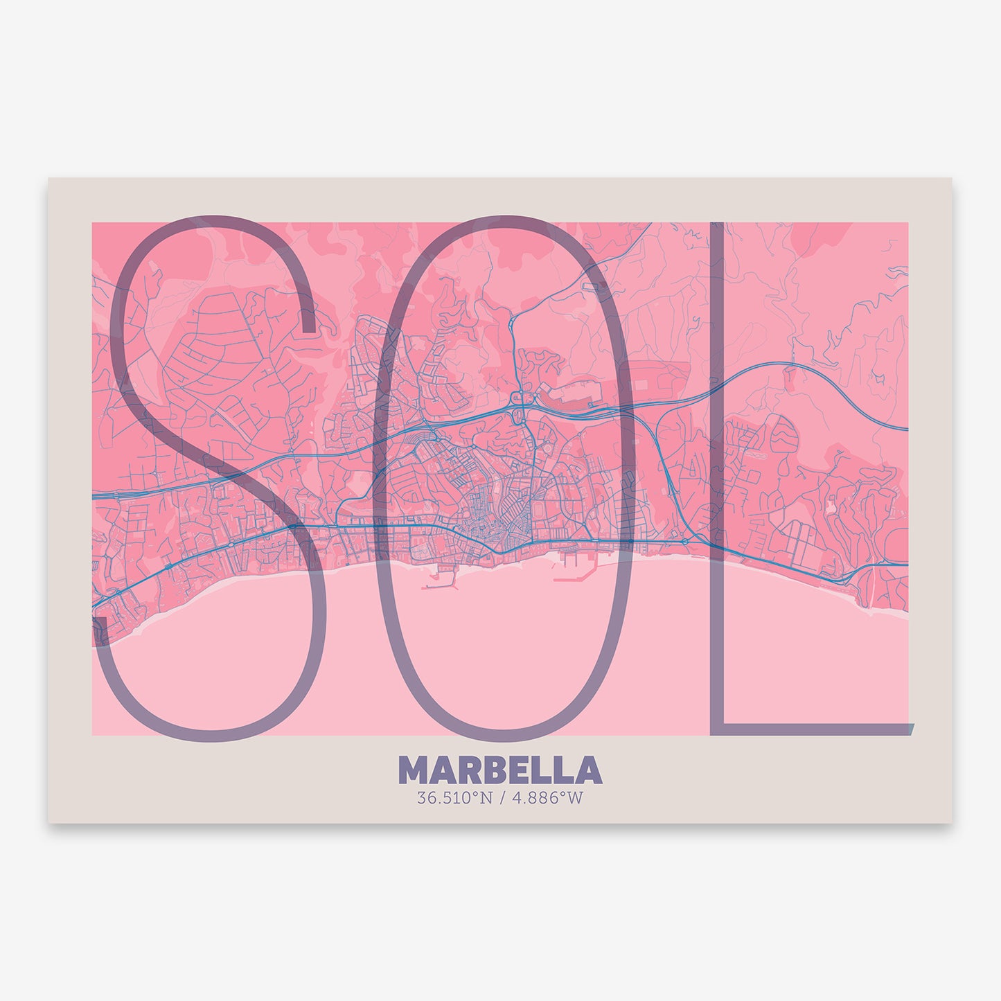 Marbella Map V07 Tuscan / No Frame / No