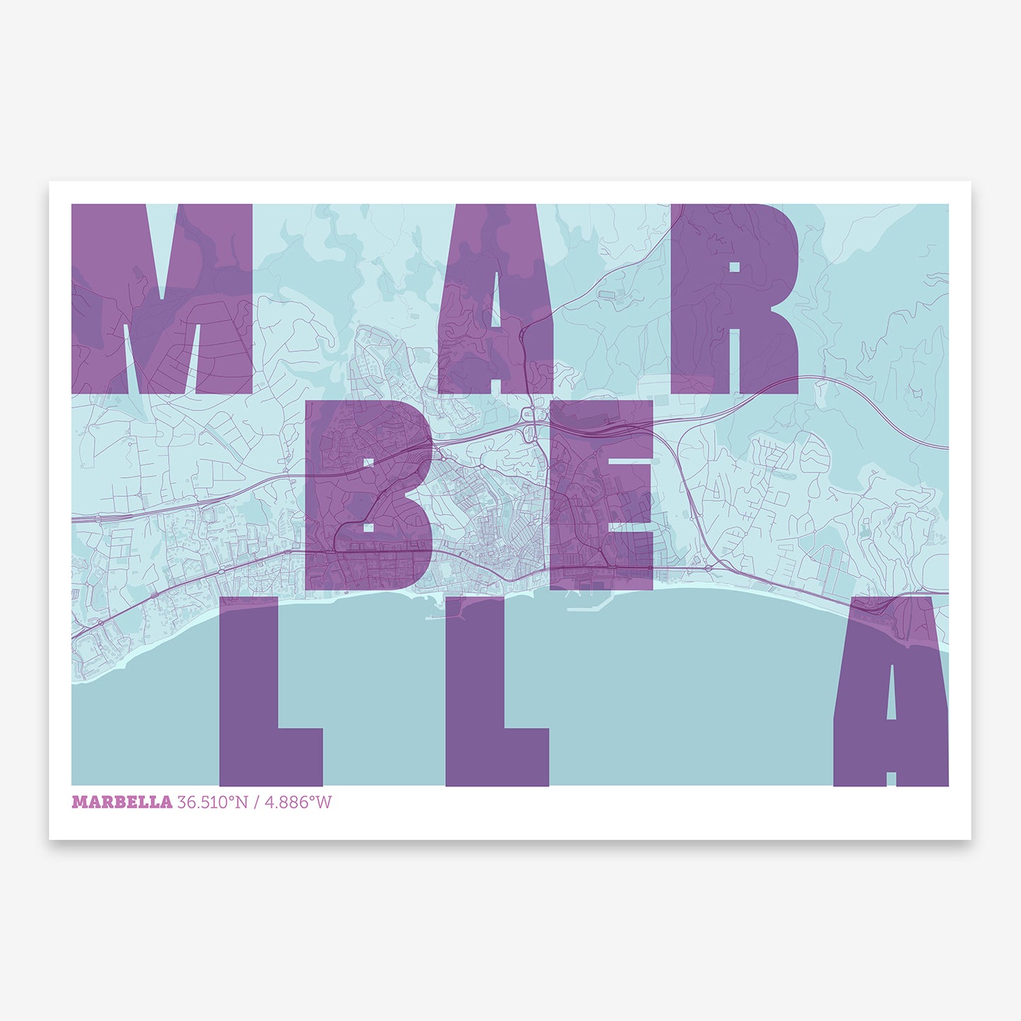 Marbella Map V08 Shabby / No Frame / No