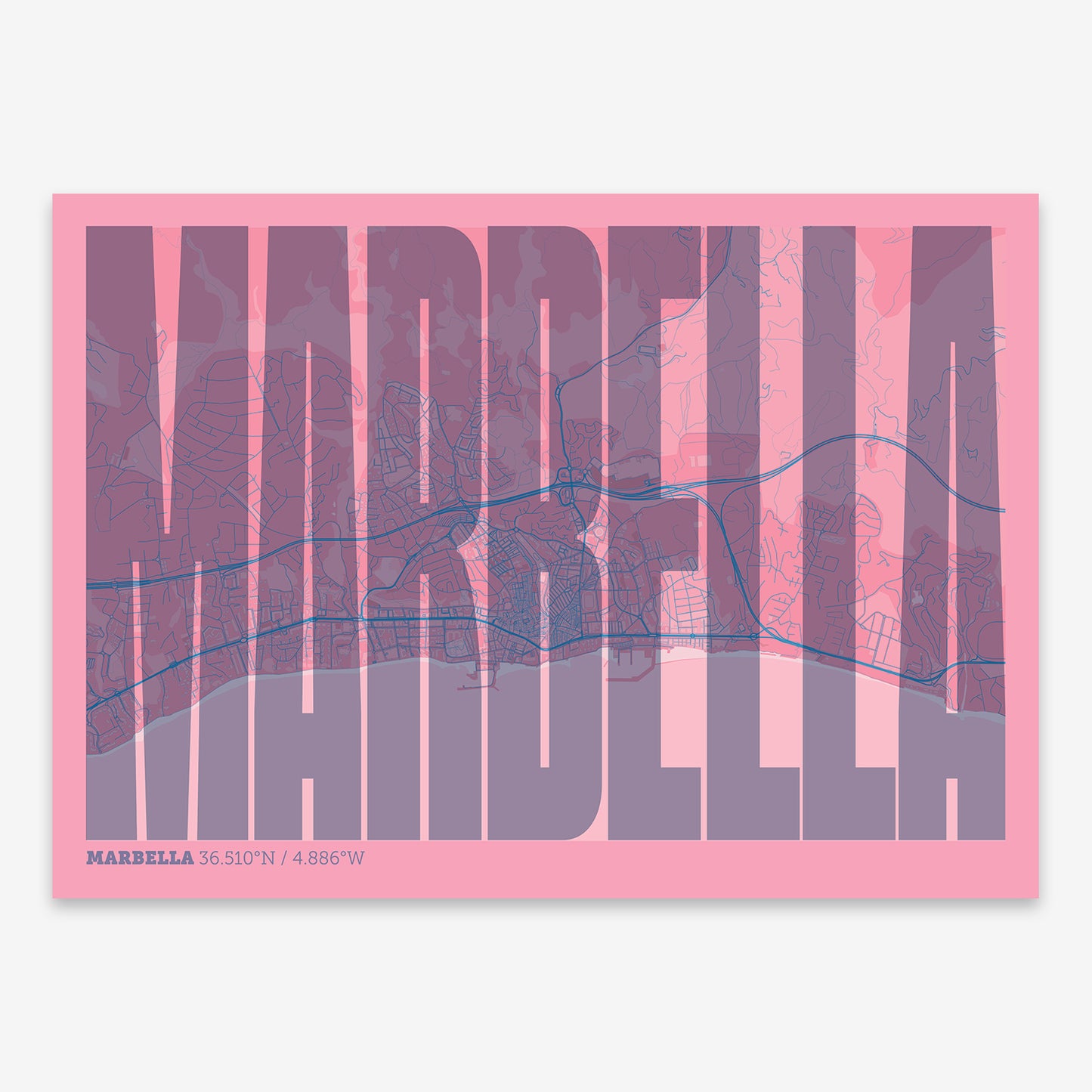 Marbella Map V09 Tuscan / Frame / No