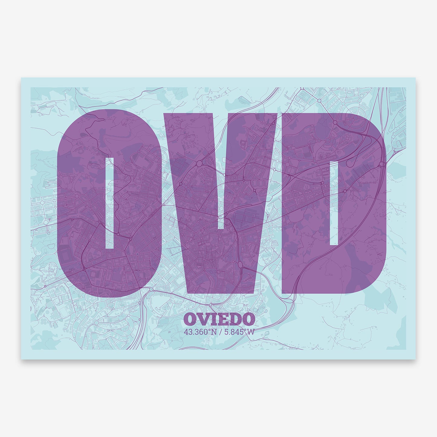 Oviedo Map V02 Shabby / Frame / Yes