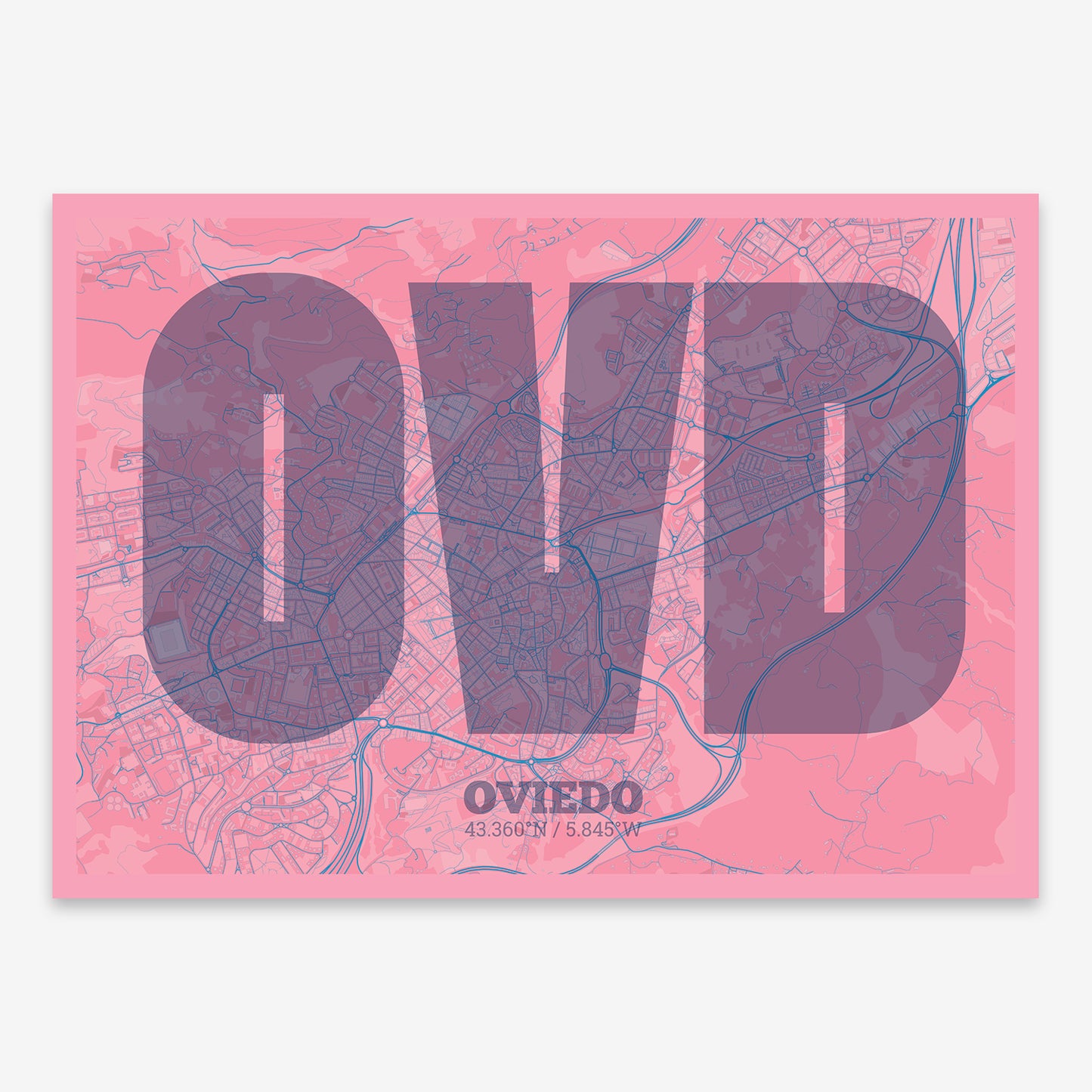 Oviedo Map V02 Tuscan / Frame / No