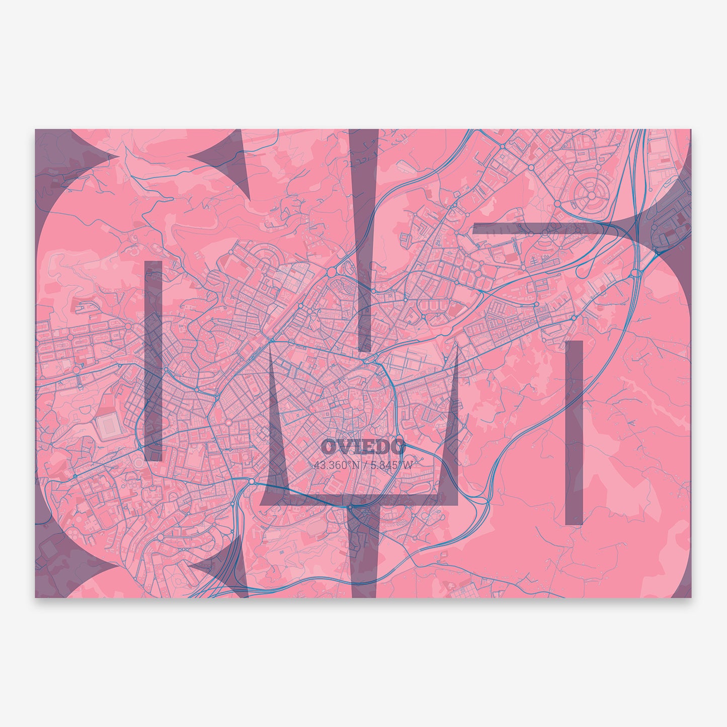 Oviedo Map V03 Tuscan / Frame / Yes