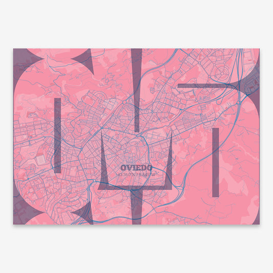 Oviedo Map V03 Tuscan / Frame / Yes