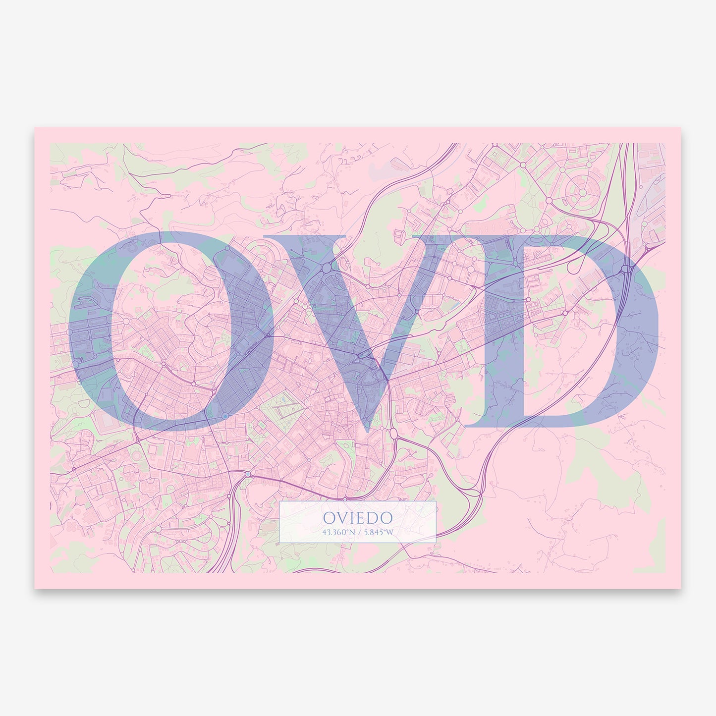 Oviedo Map V06 Nursery / Frame / No