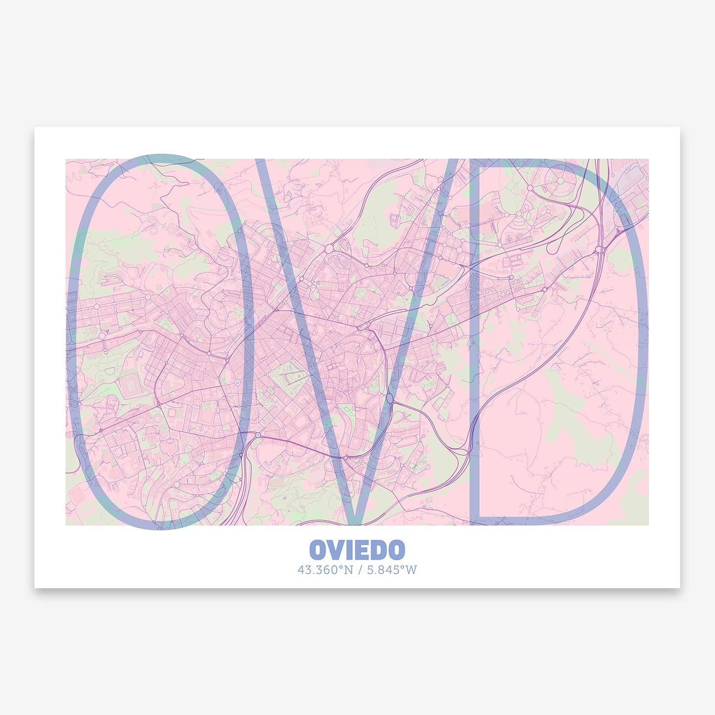 Oviedo Map V07 Nursery / No Frame / Yes