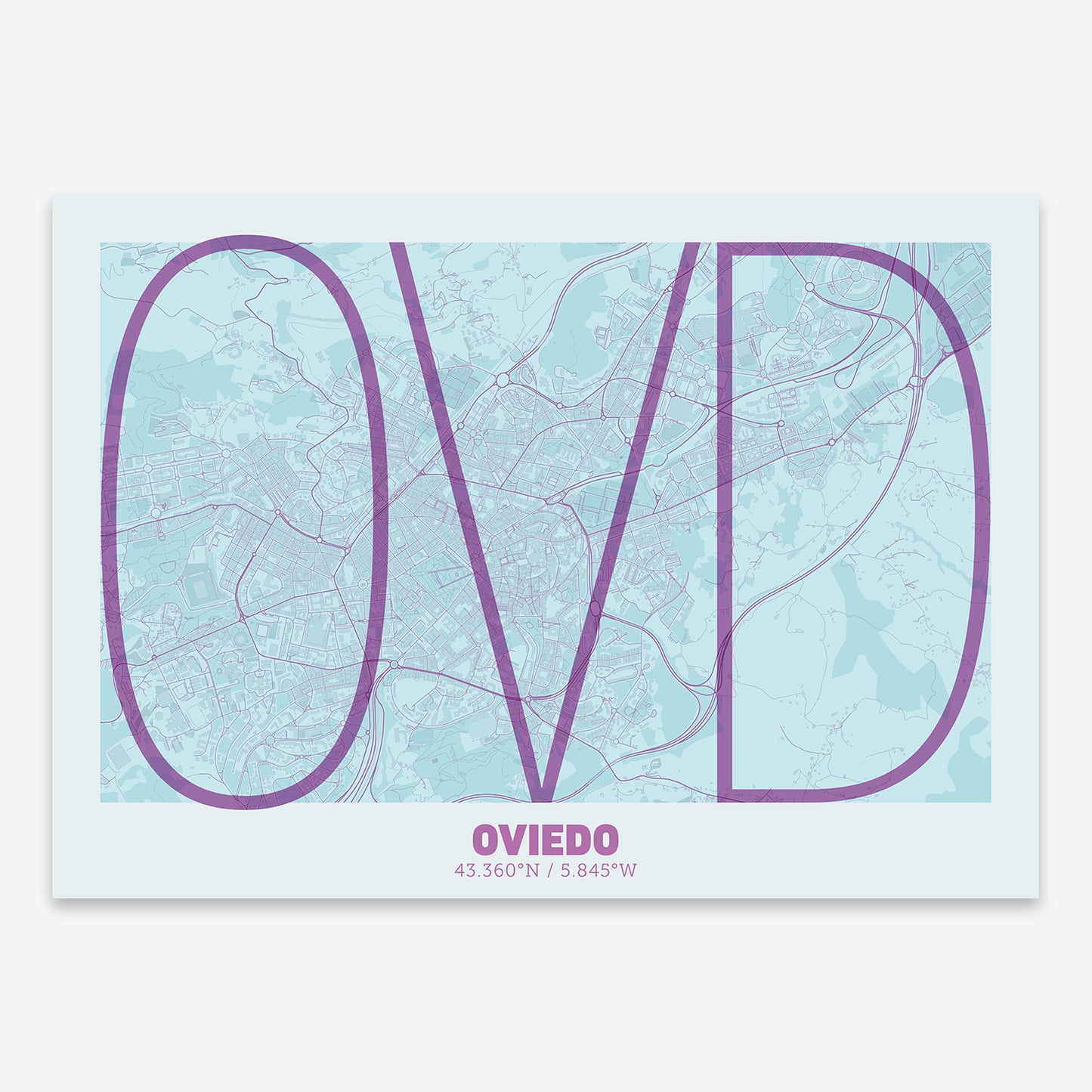 Oviedo Map V07 Shabby / No Frame / Yes