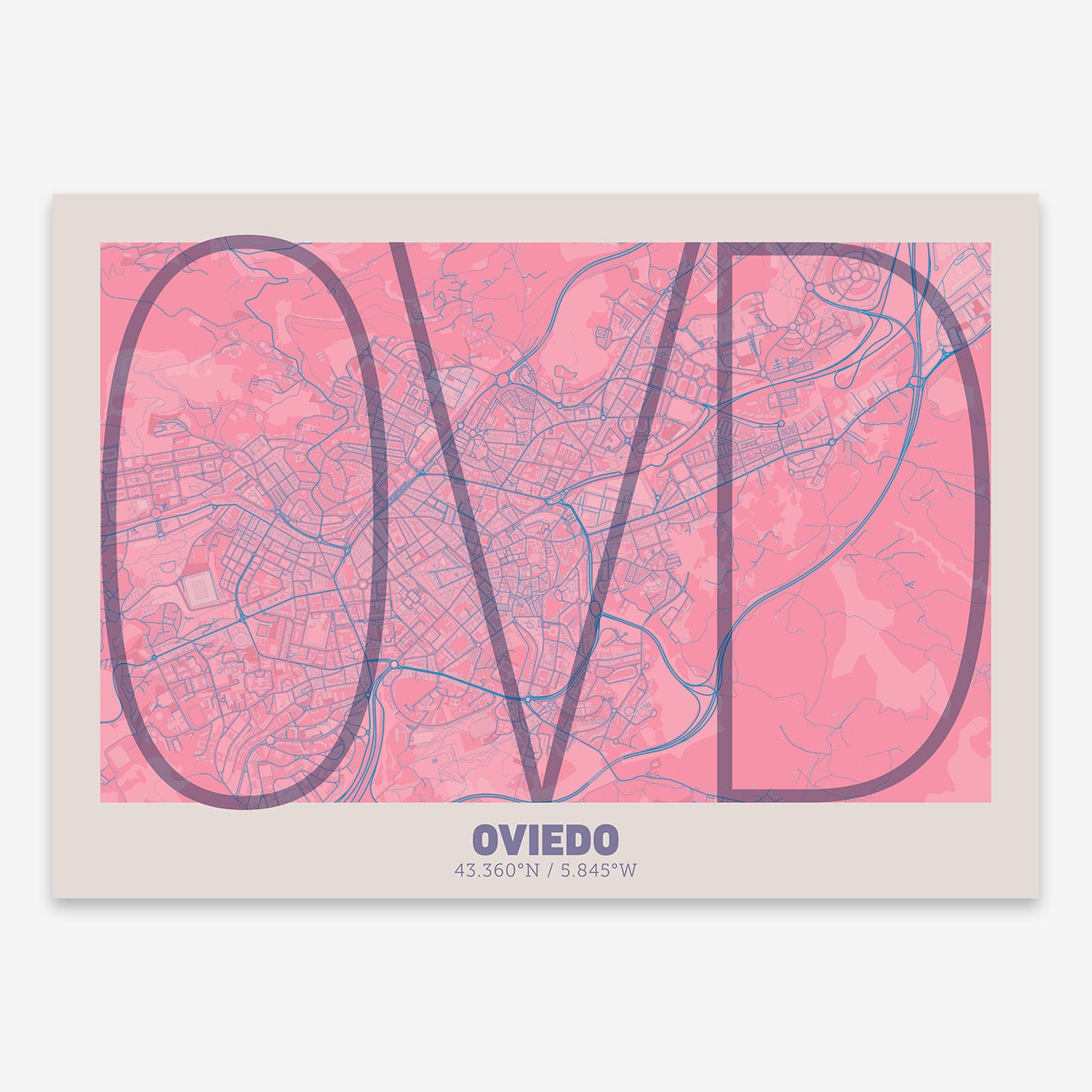 Oviedo Map V07 Tuscan / Frame / Yes