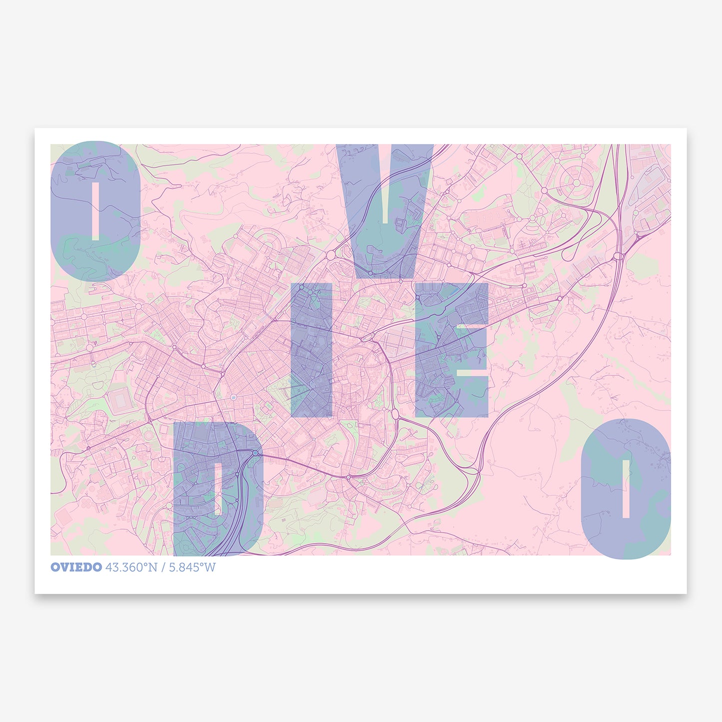 Oviedo Map V08 Nursery / No Frame / No