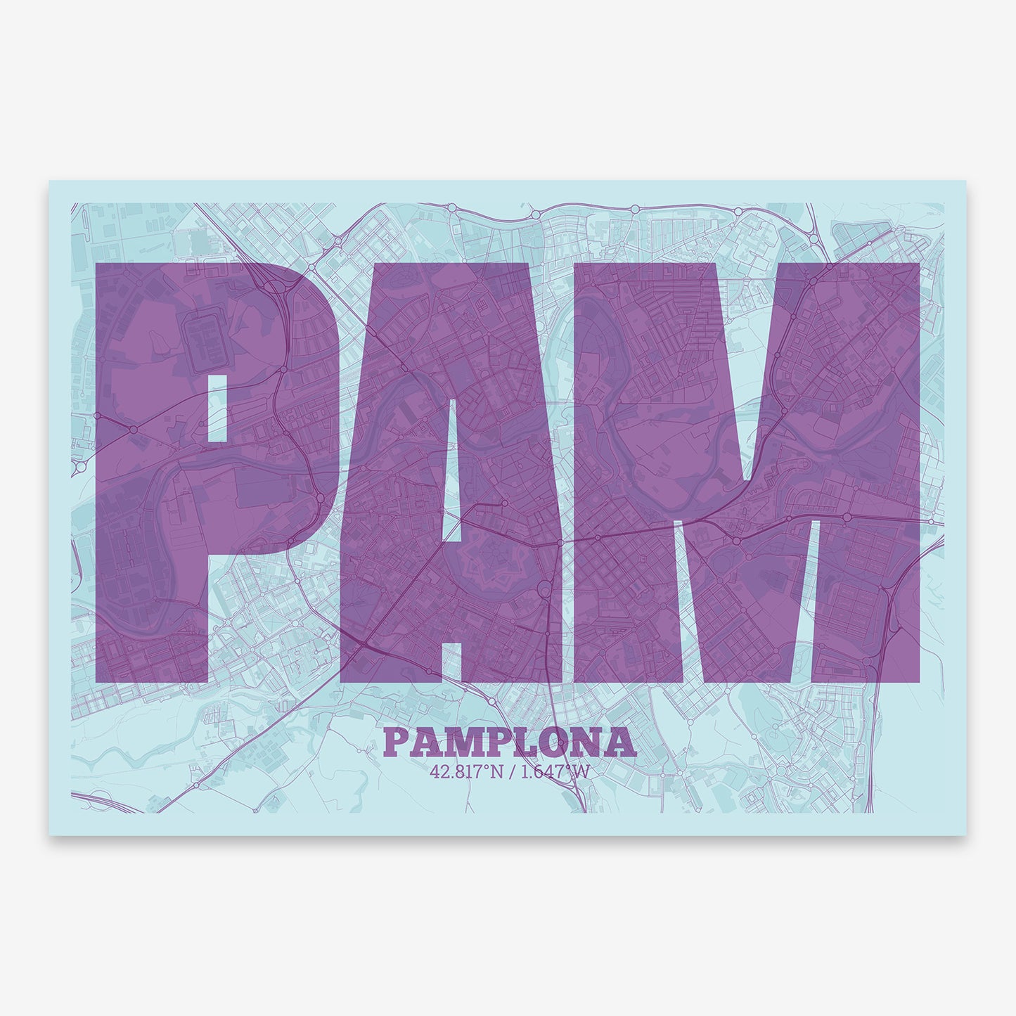 Pamplona Map V02 Shabby / No Frame / No