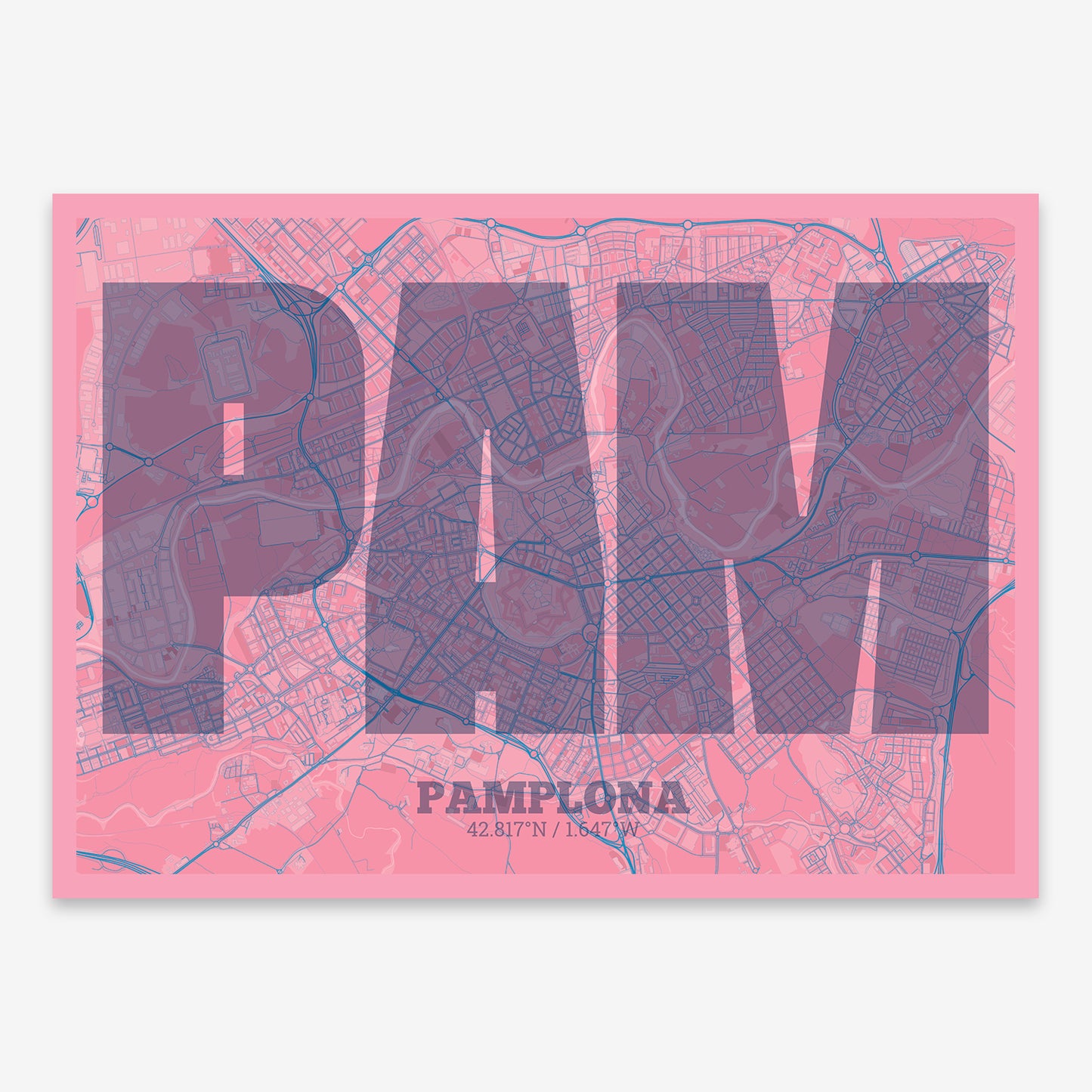 Pamplona Map V02 Tuscan / No Frame / Yes