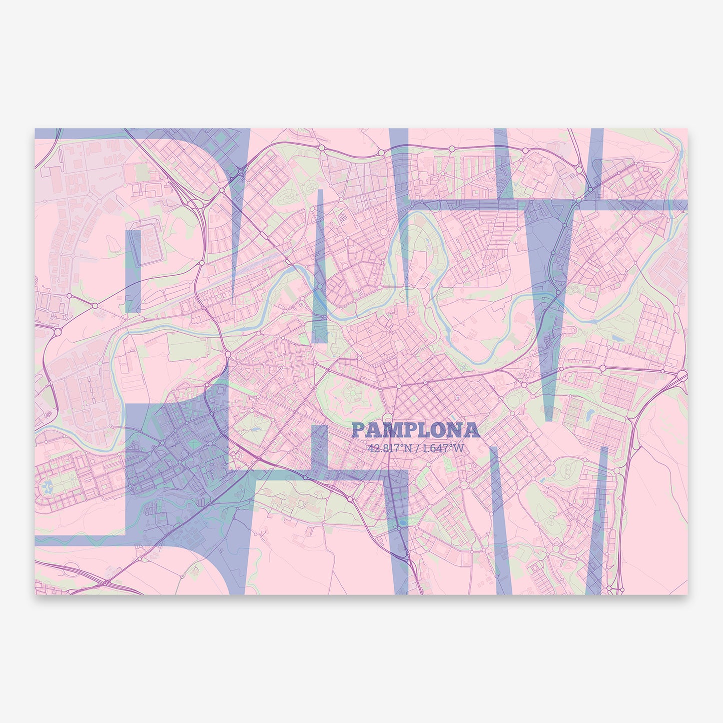 Pamplona Map V03 Nursery / Frame / Yes