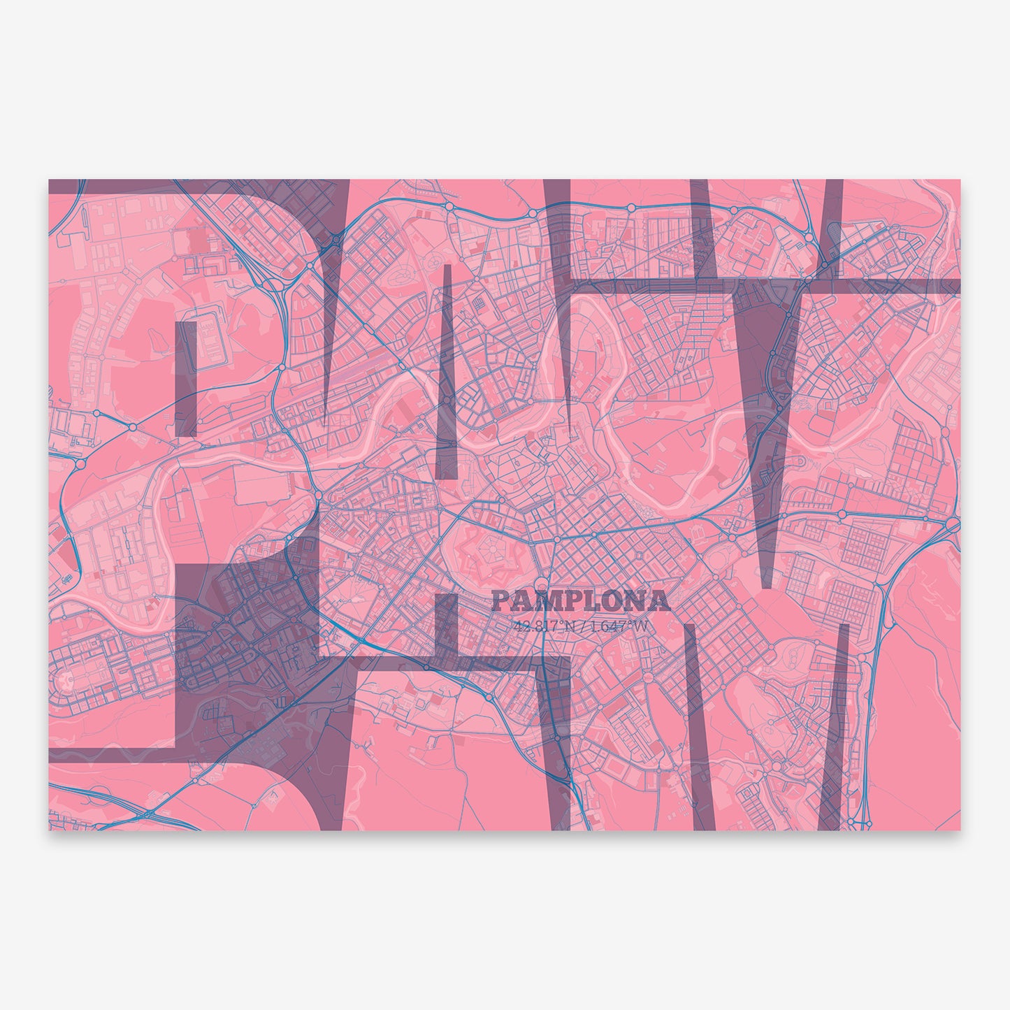 Pamplona Map V03 Tuscan / No Frame / Yes