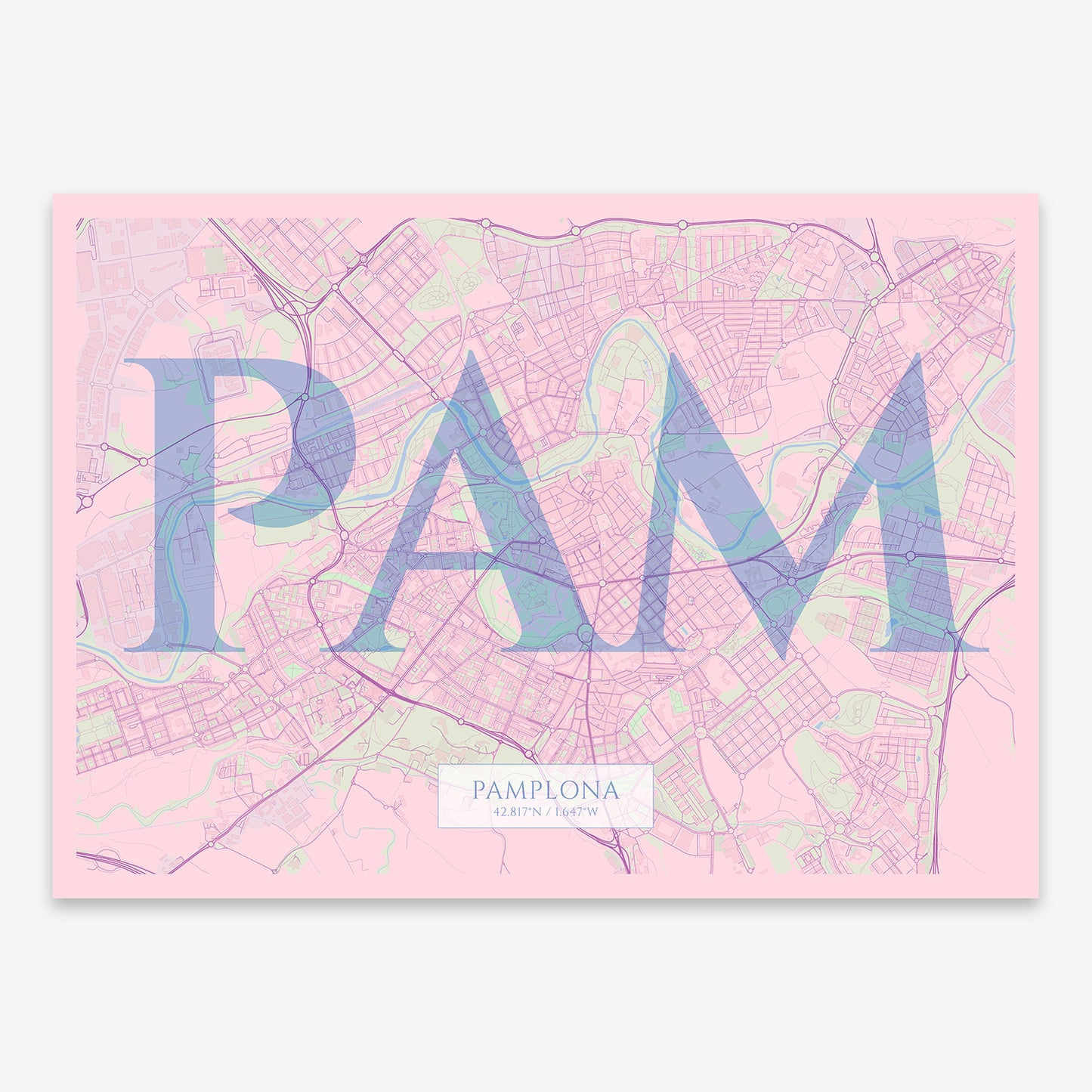 Pamplona Map V06 Nursery / Frame / No