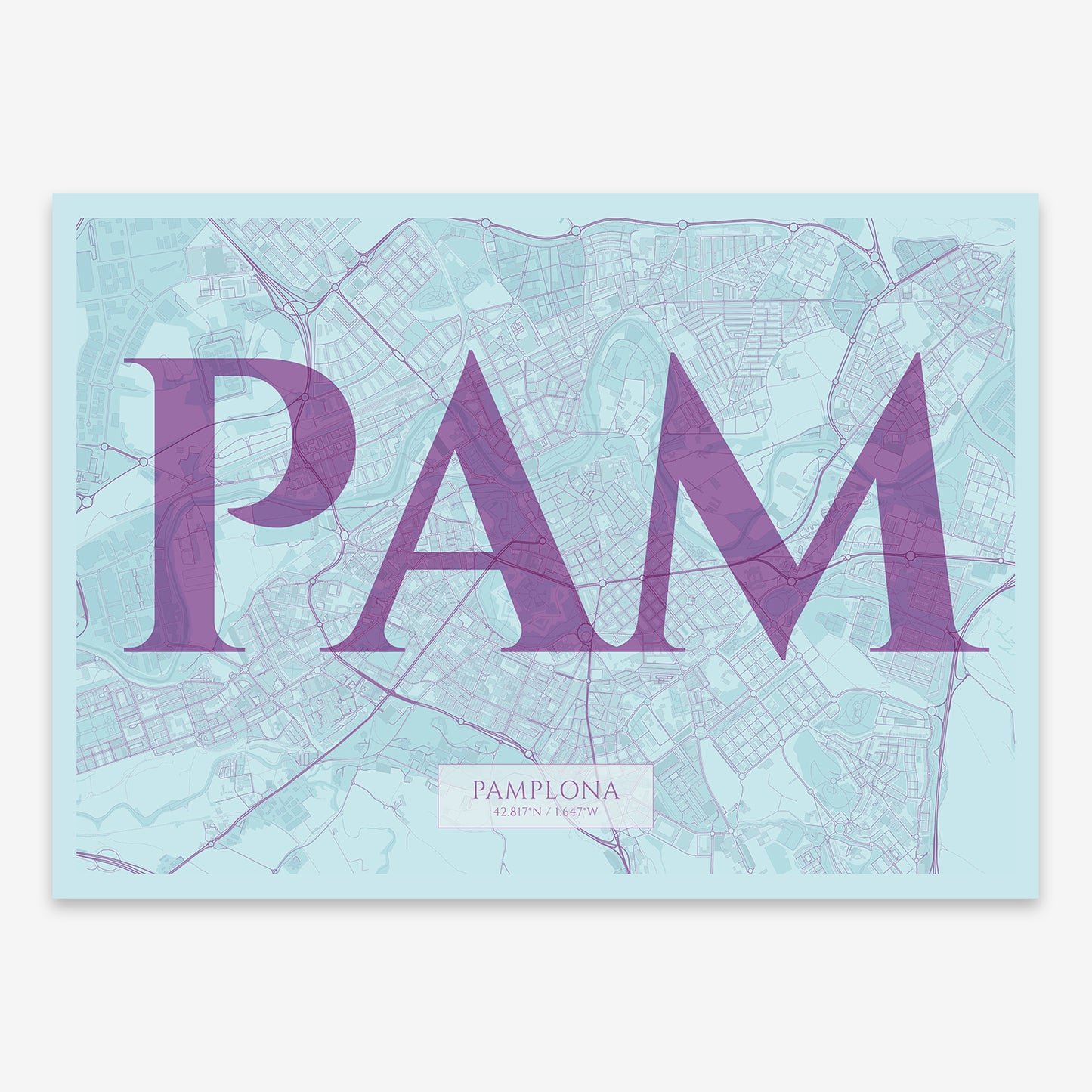 Pamplona Map V06 Shabby / No Frame / No