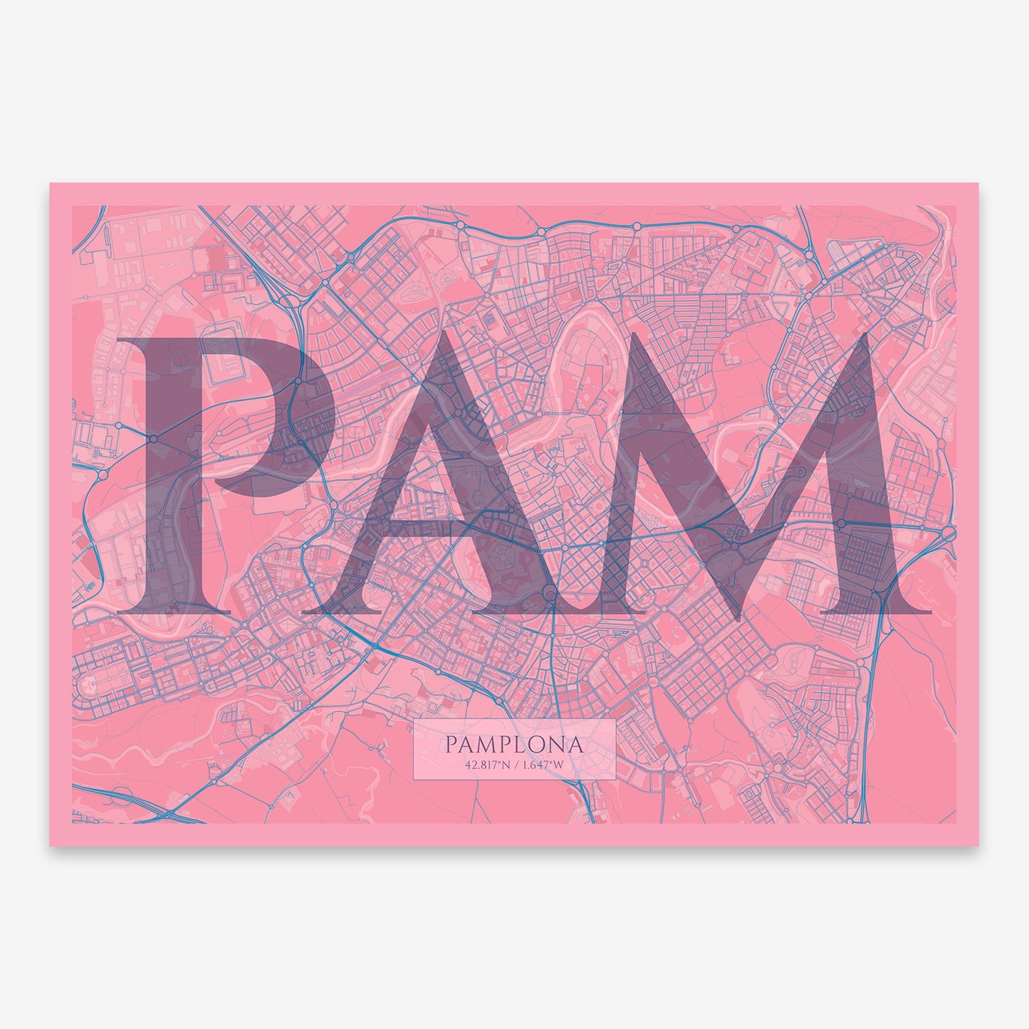 Pamplona Map V06 Tuscan / Frame / No