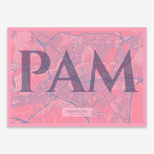 Pamplona Map V06 Tuscan / Frame / Yes