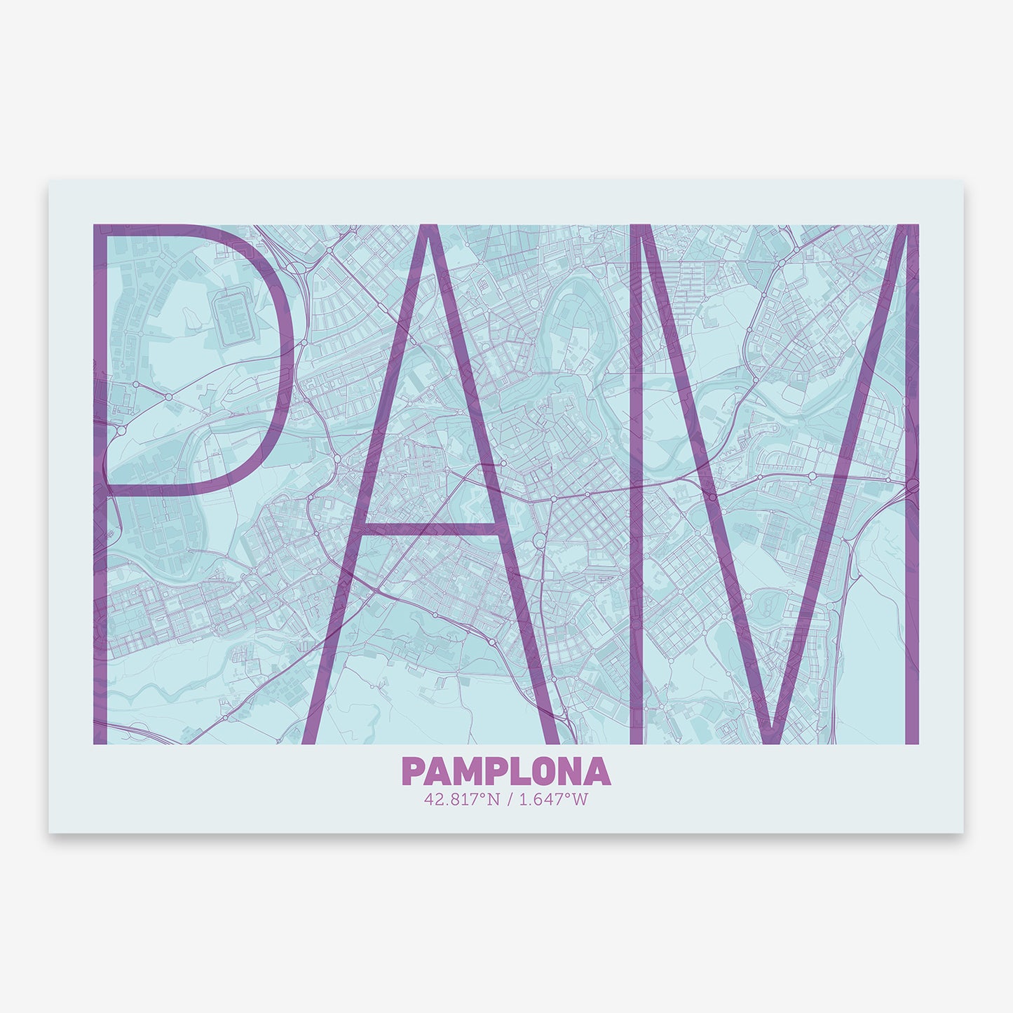 Pamplona Map V07 Shabby / No Frame / No