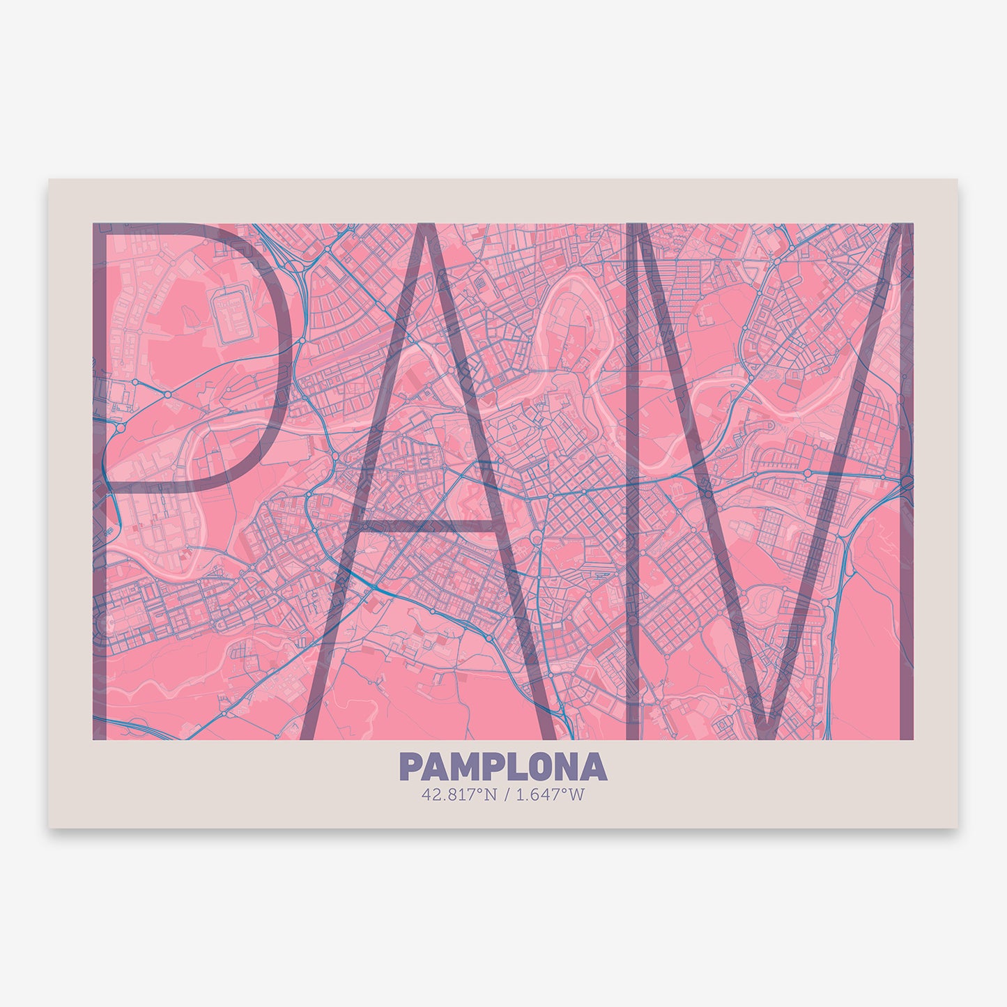 Pamplona Map V07 Tuscan / No Frame / No