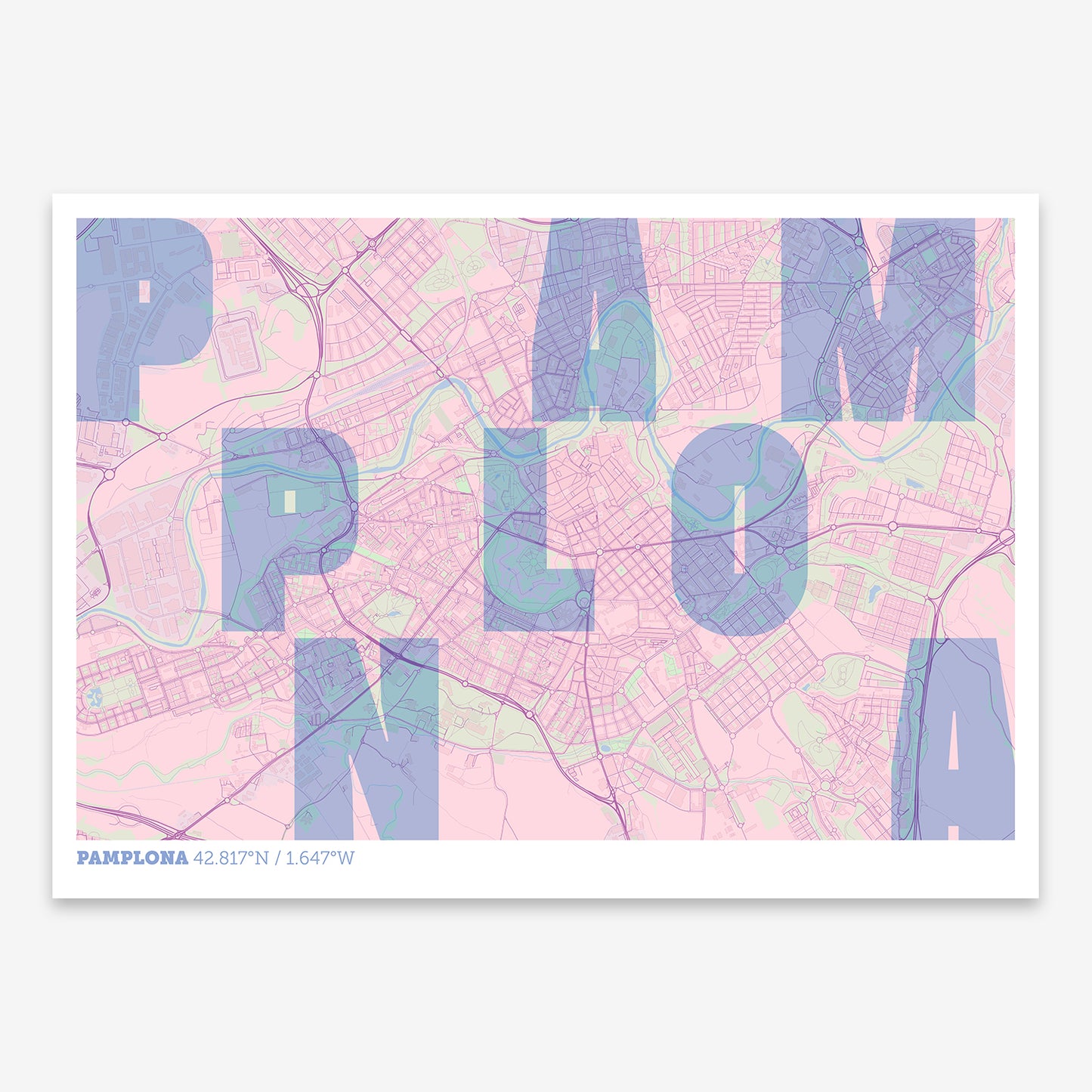 Pamplona Map V08 Nursery / Frame / Yes