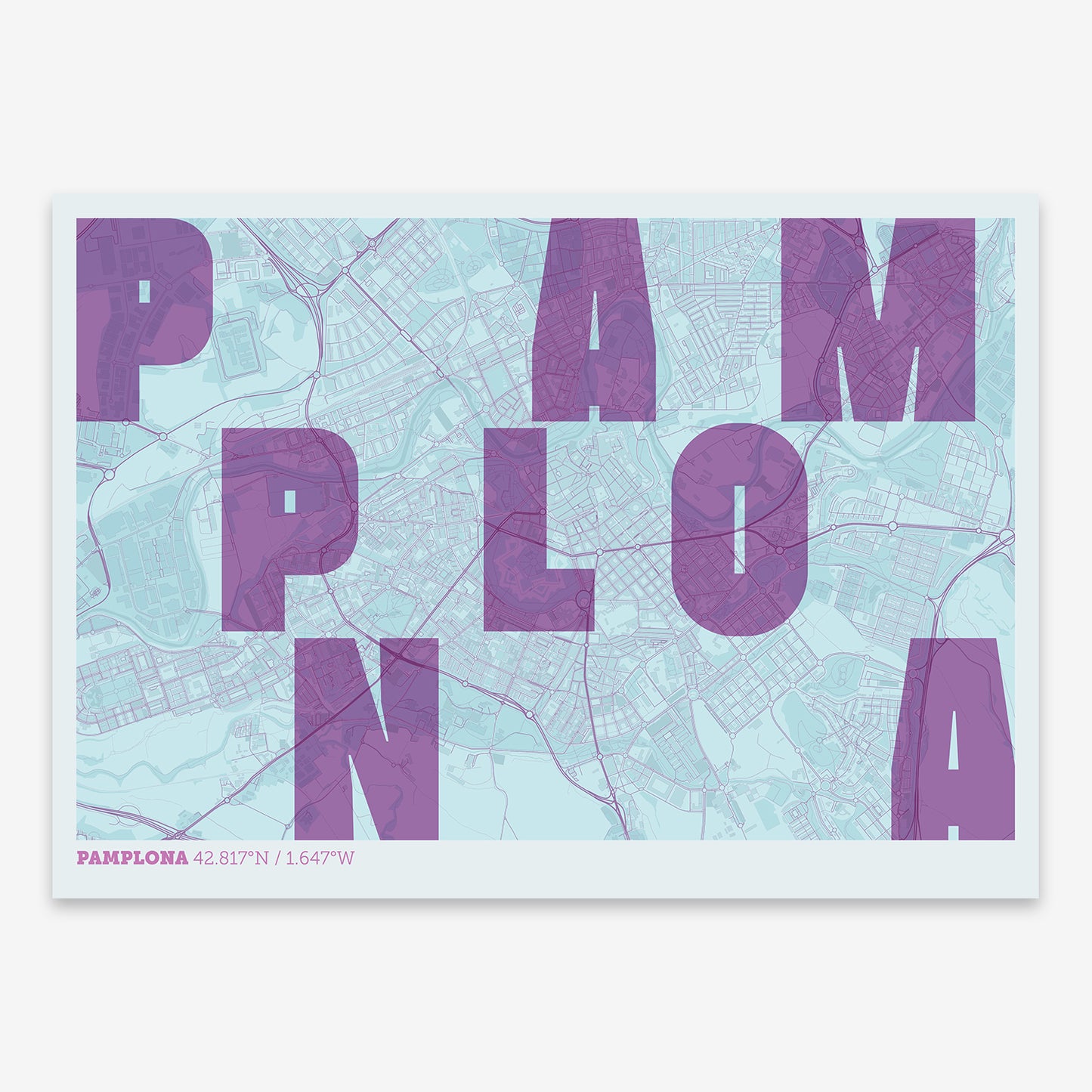 Pamplona Map V08 Shabby / No Frame / No