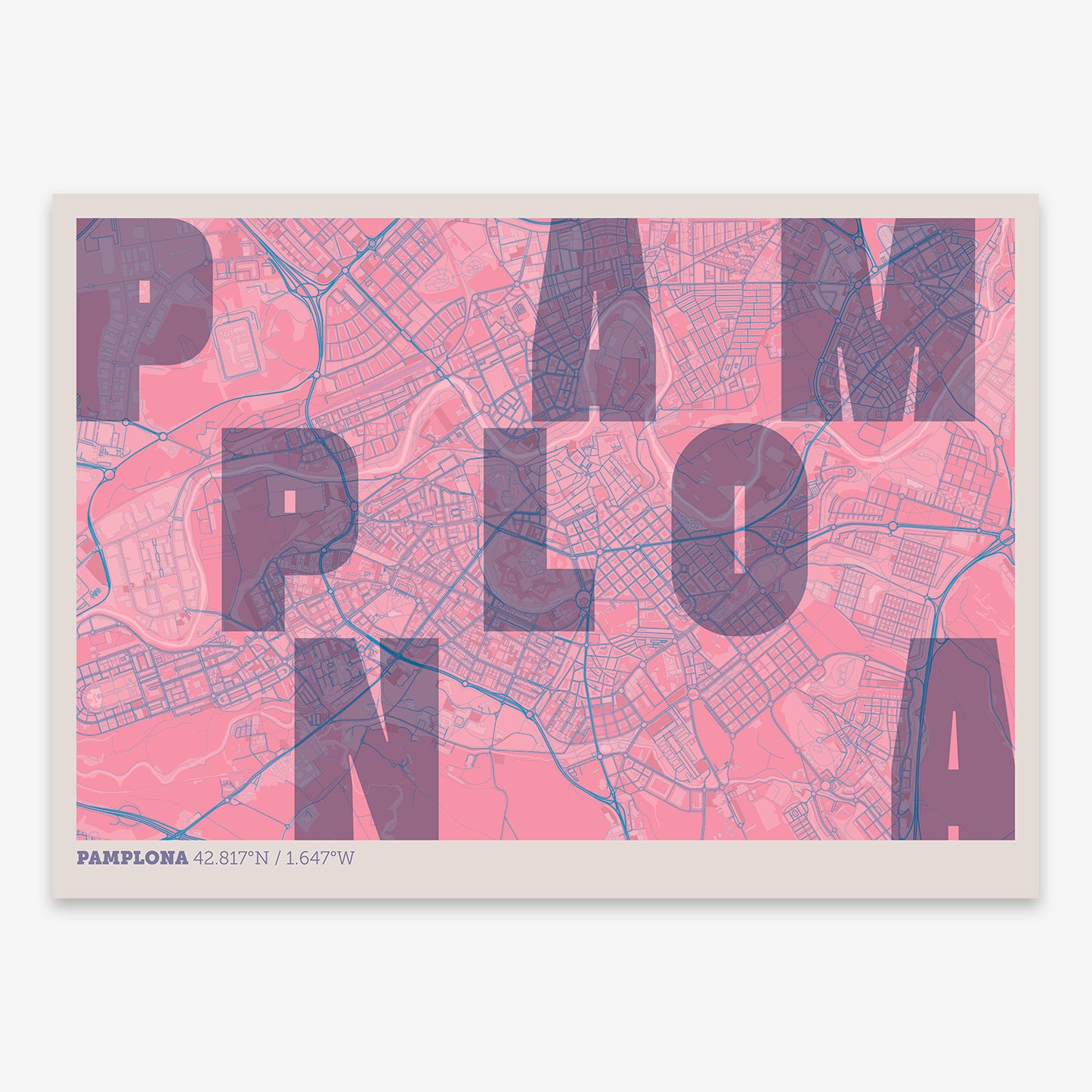 Pamplona Map V08 Tuscan / No Frame / No