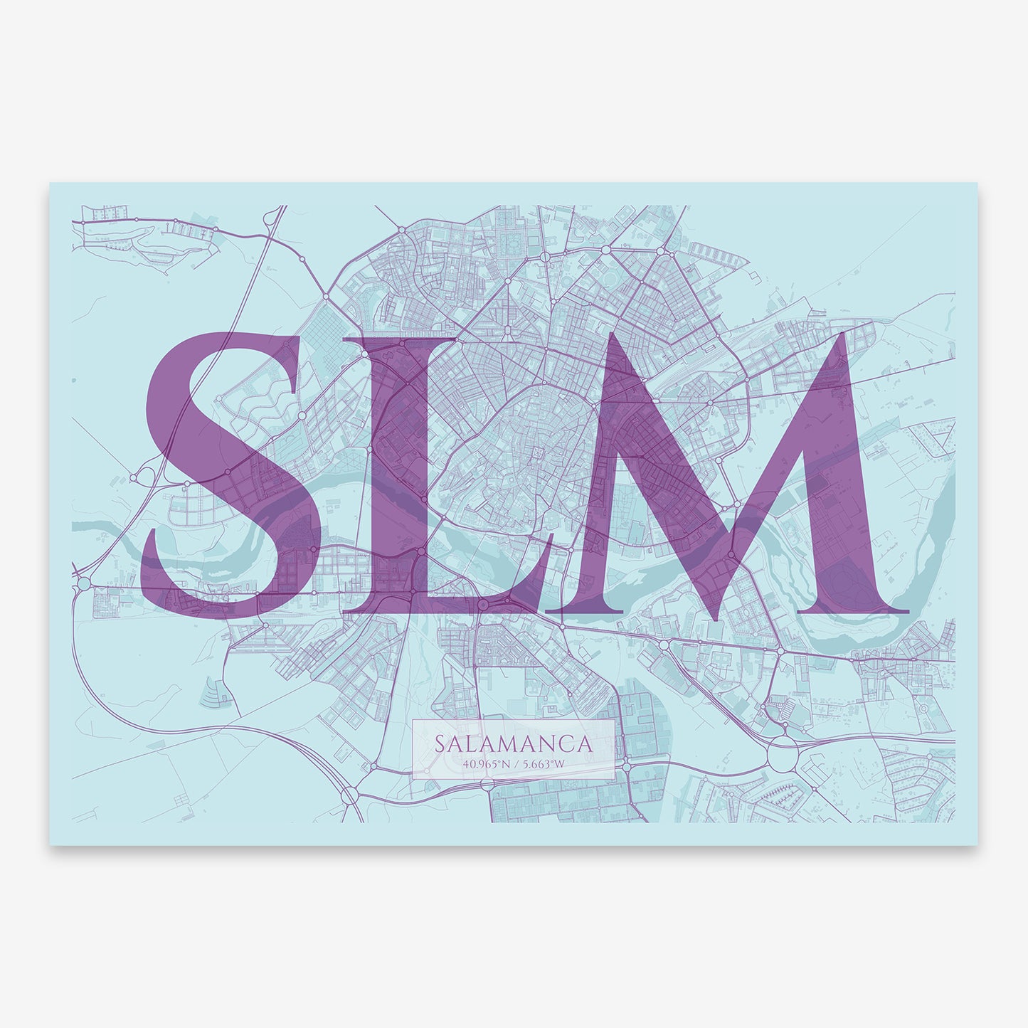 Salamanca Map V06 Shabby / Frame / Yes