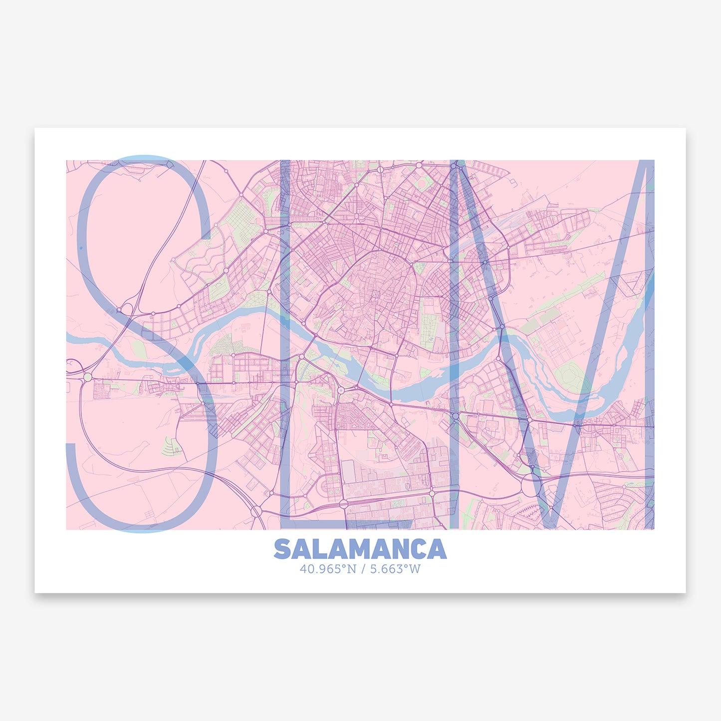 Salamanca Map V07 Nursery / No Frame / No