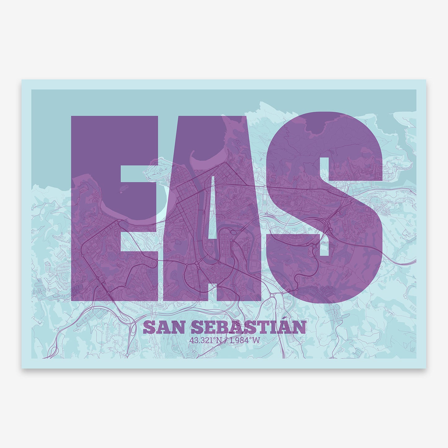 San Sebastian Map V02 Shabby / Frame / No