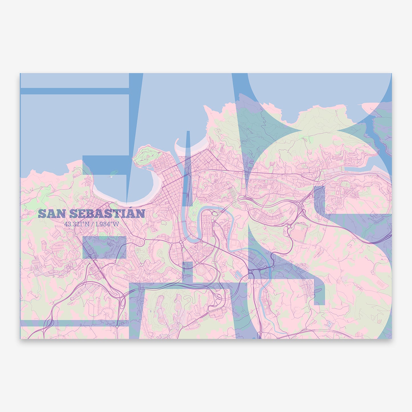 San Sebastian Map V03 Nursery / No Frame / No