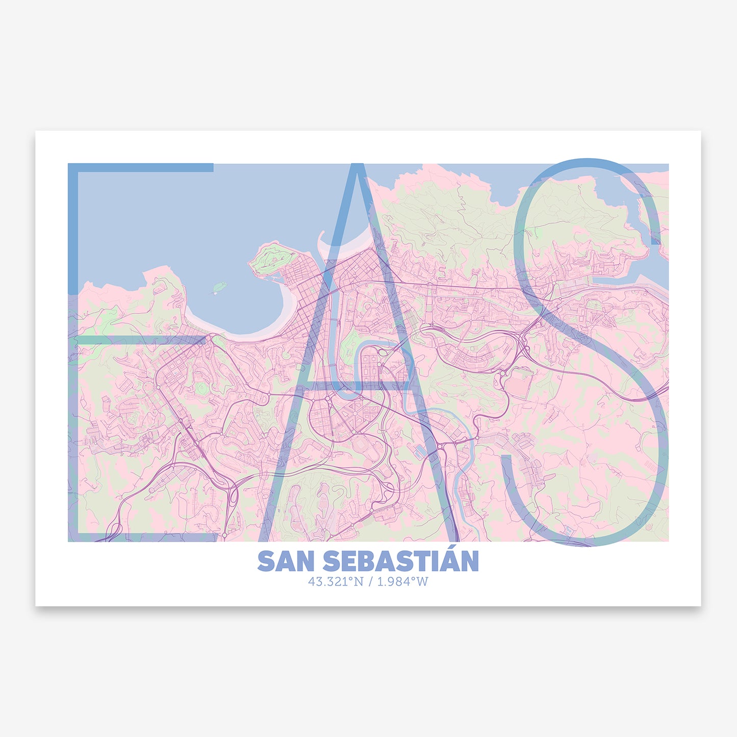 San Sebastian Map V07 Nursery / No Frame / No