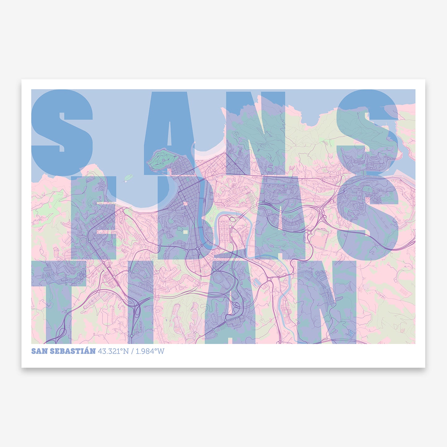 San Sebastian Map V08 Nursery / Frame / No