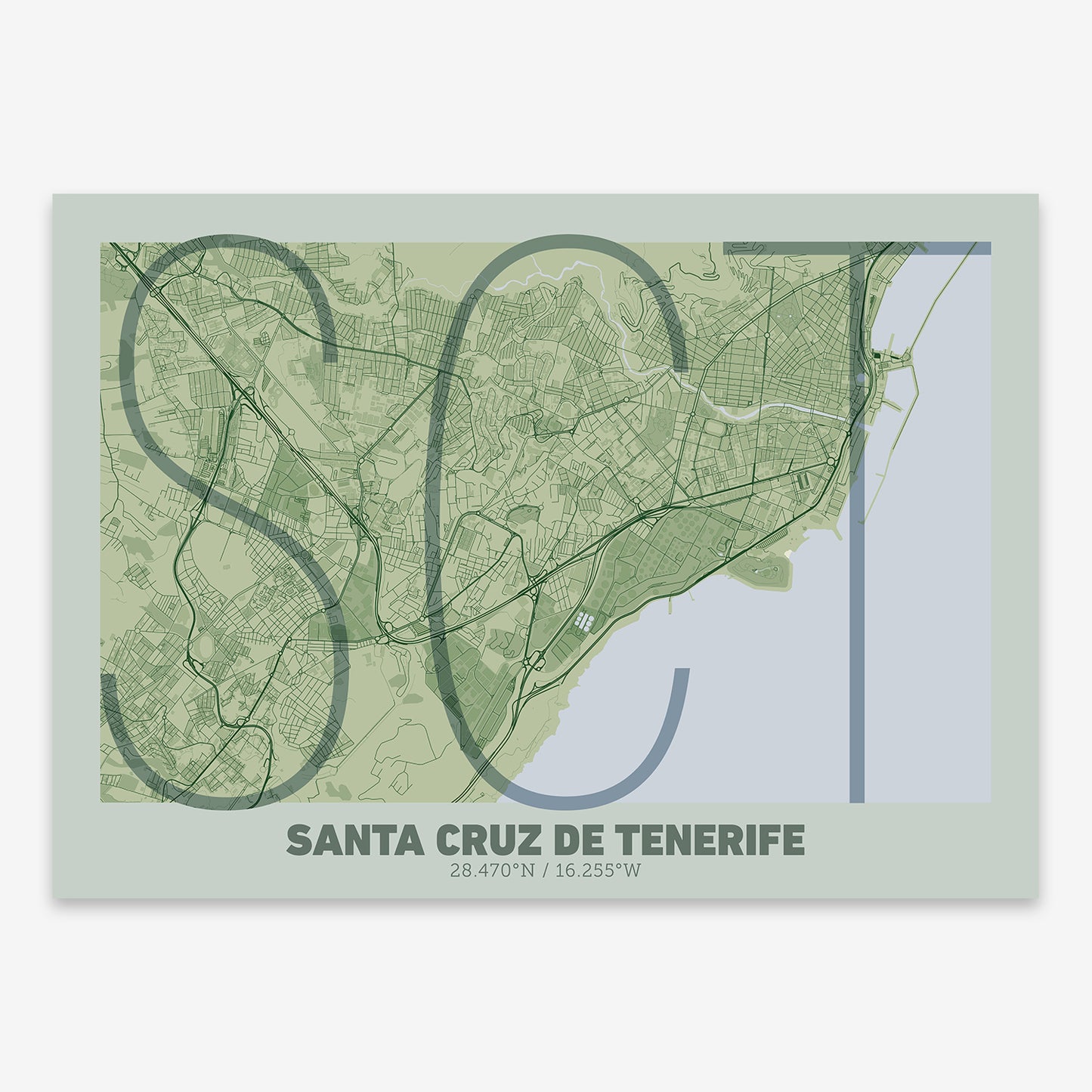 Santa Cruz de Tenerife Map V07 Kyoto / No Frame / No