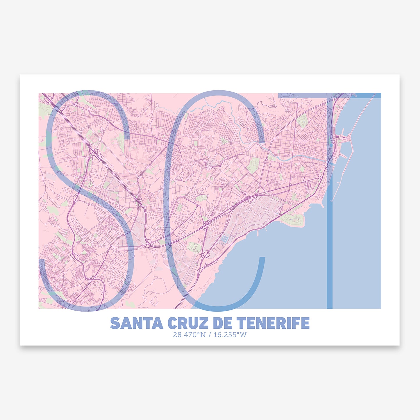 Santa Cruz de Tenerife Map V07 Nursery / No Frame / No